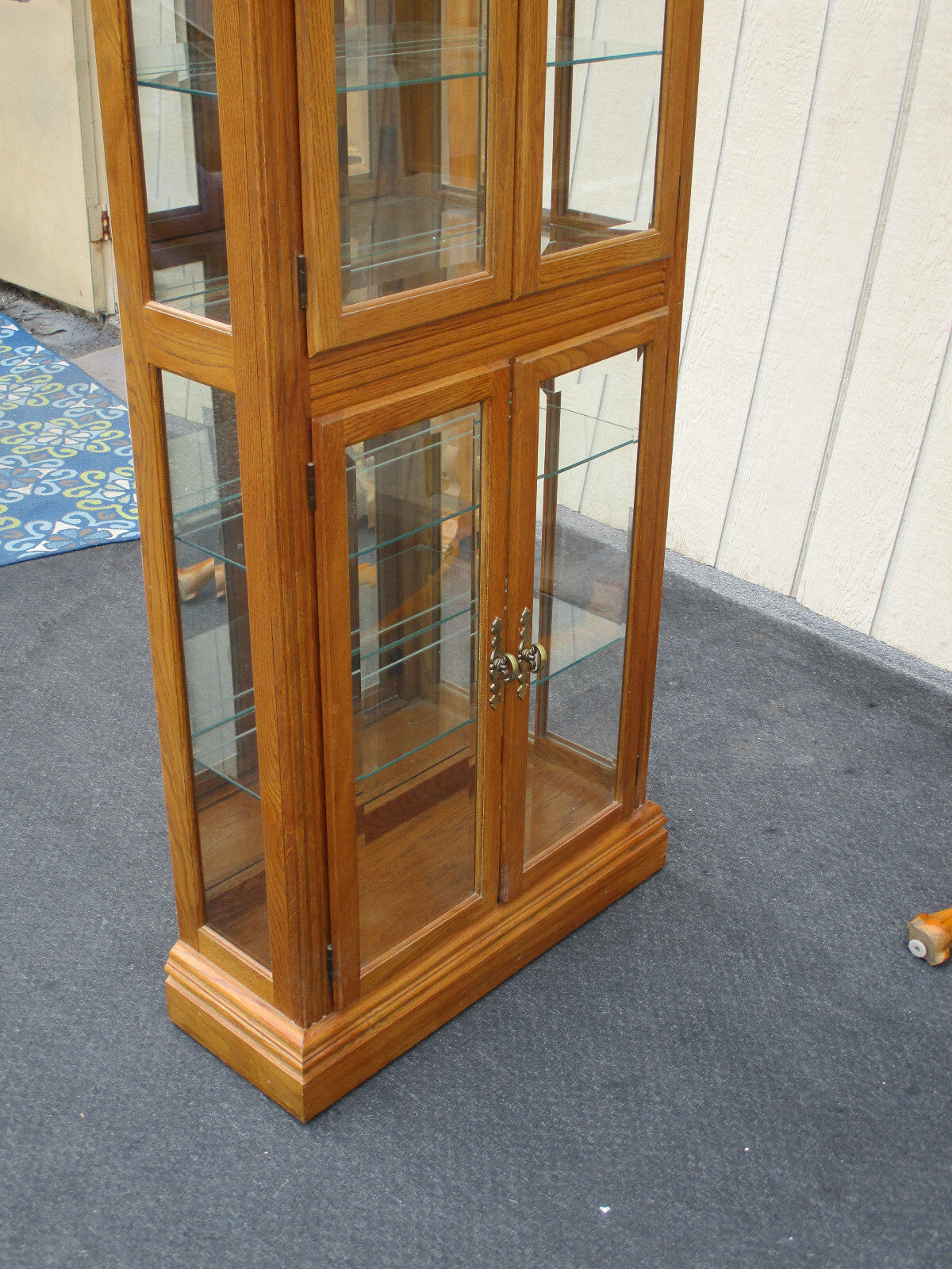 63691 Oak Curio China Cabinet With Light