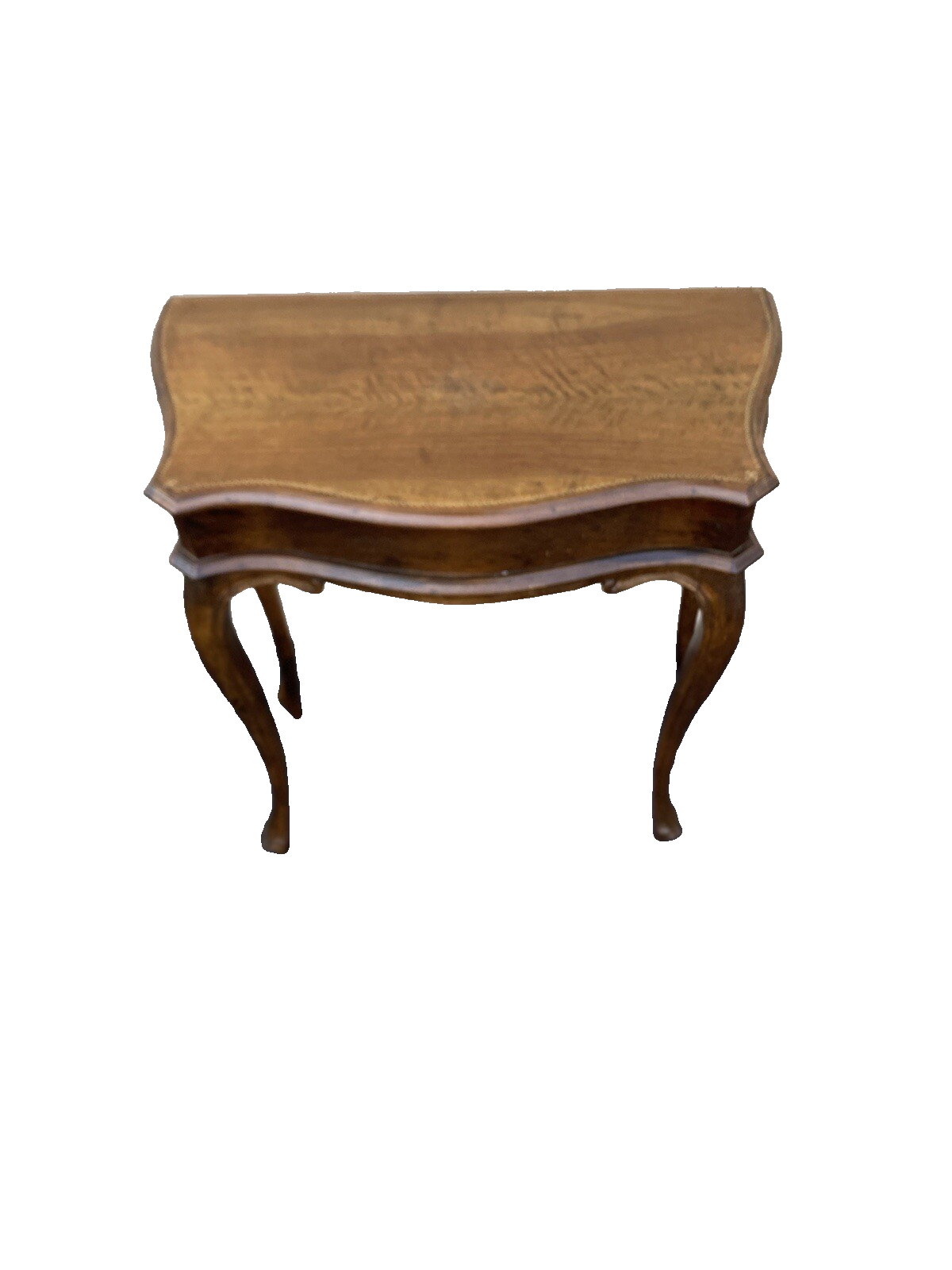 64699 Mahogany Flip Top Sewing Stand Vanity Desk Tooled Top