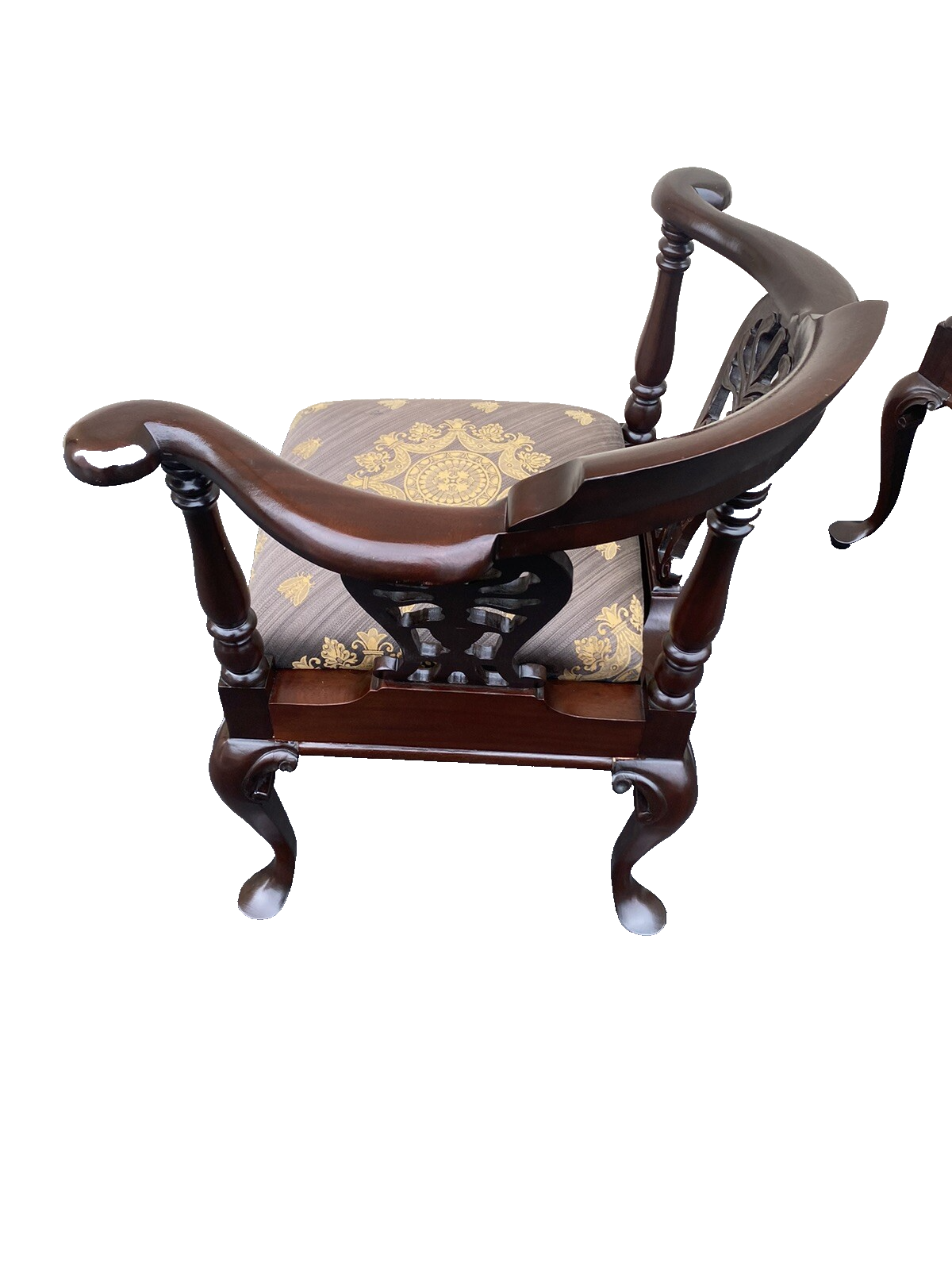 66092   Pair Quality Solid Mahogany Custom Made Corner Chair s