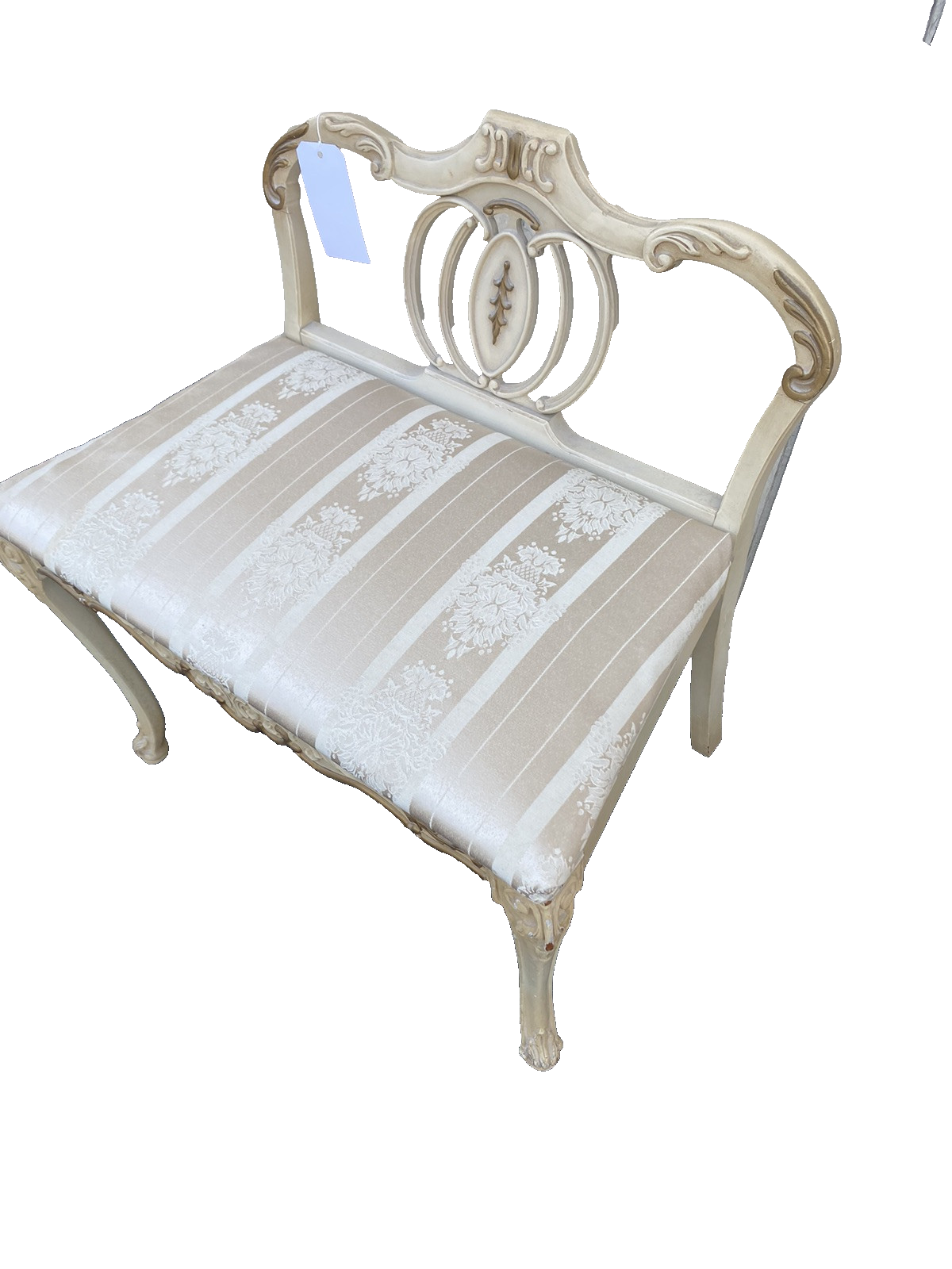 66296 Decorator White Vanity Bench Stool