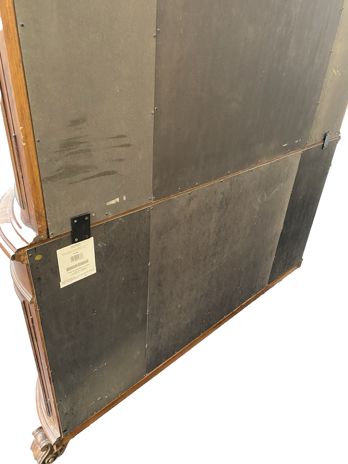 66397  Large Bow Glass PULASKI 2 Piece Curio Cabinet