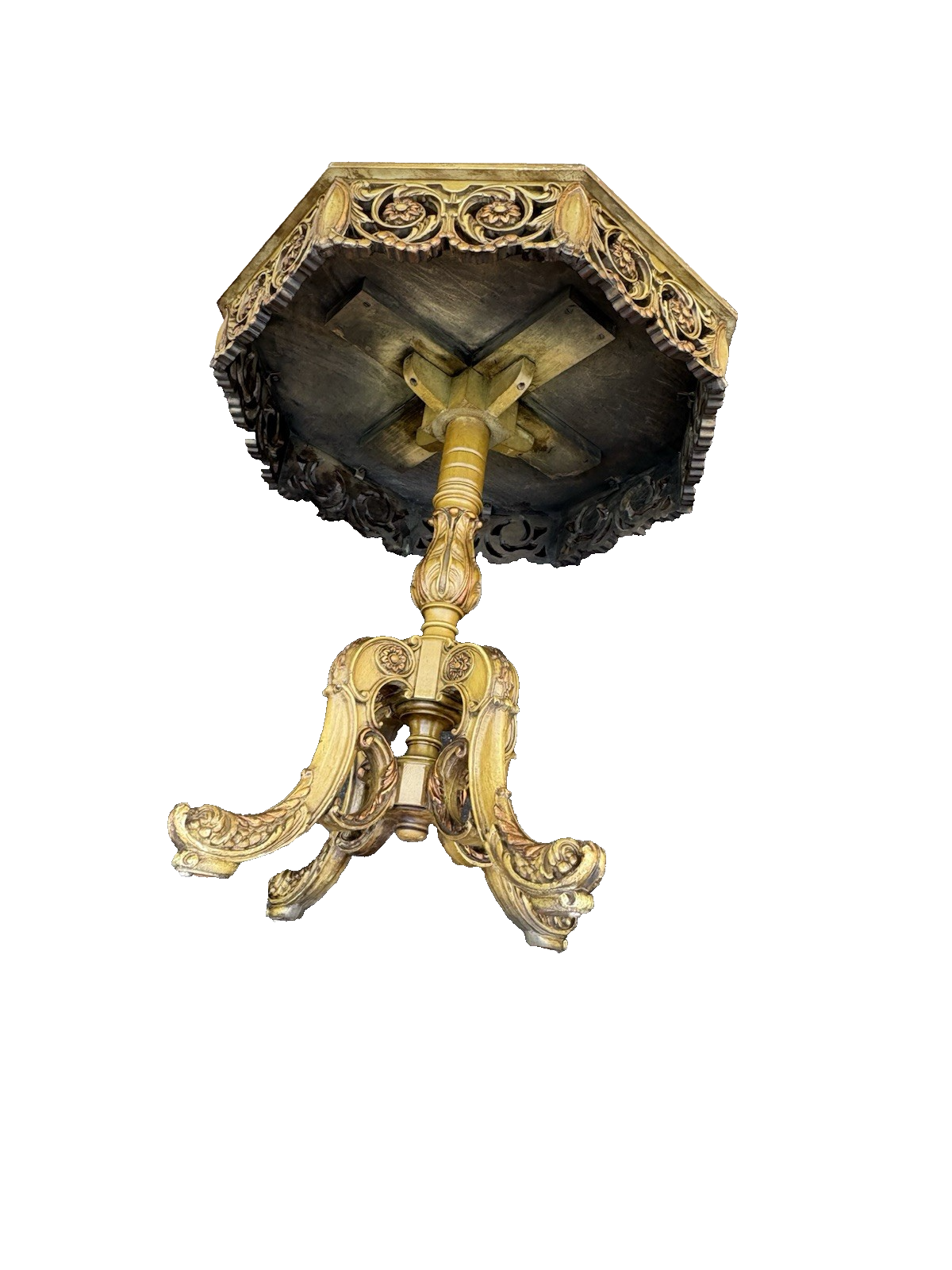 66732 Hand Painted Hexagonal Lamp Table Stand