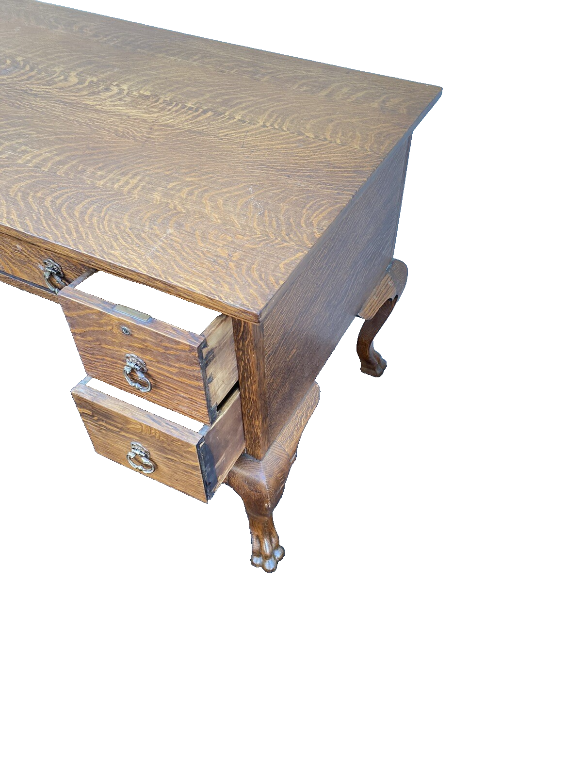 66276 Antique Victorian Oak Partners Desk