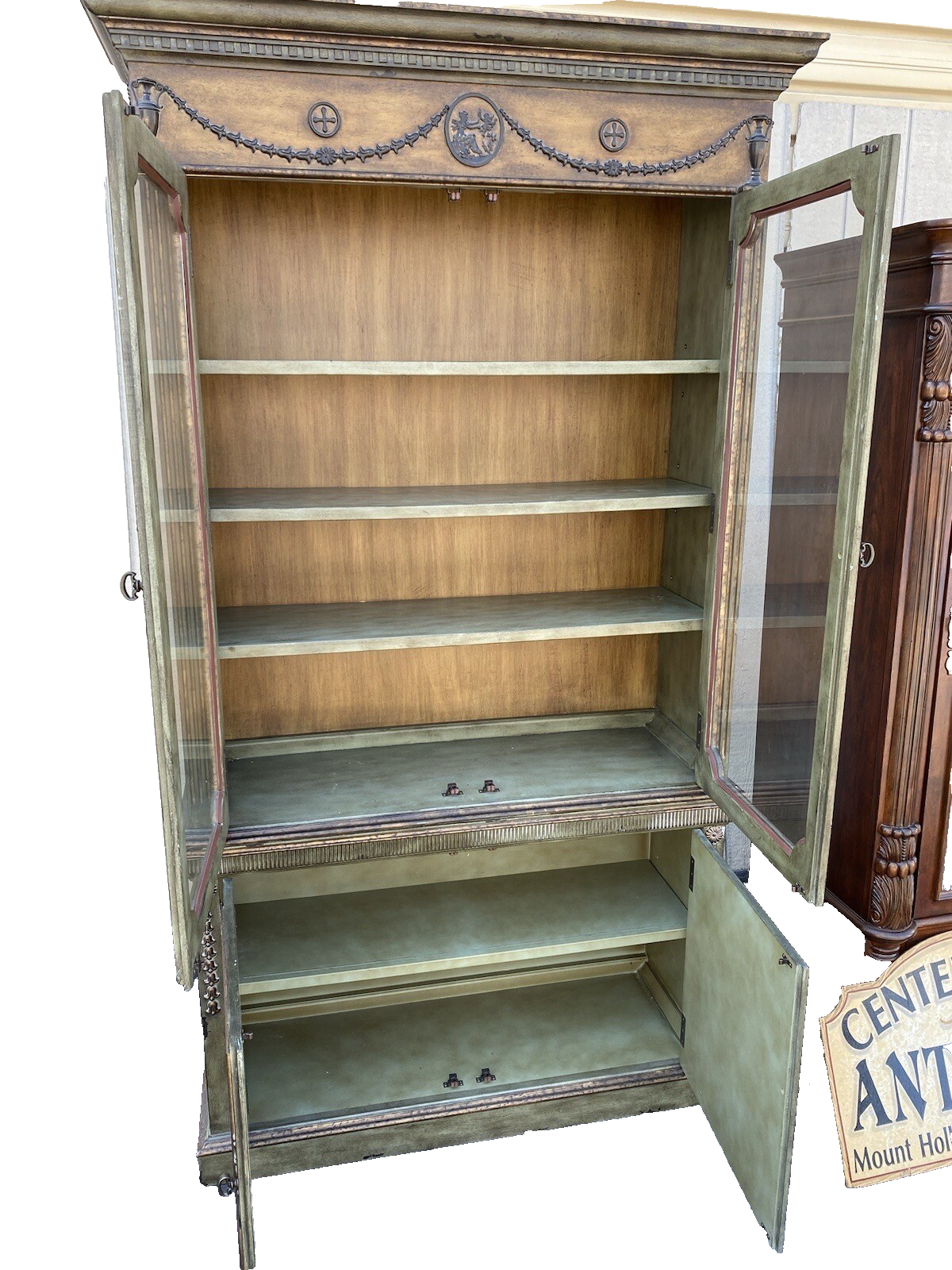 64759 DOMAIN Decorator Figural China Cabinet Curio Breakfront