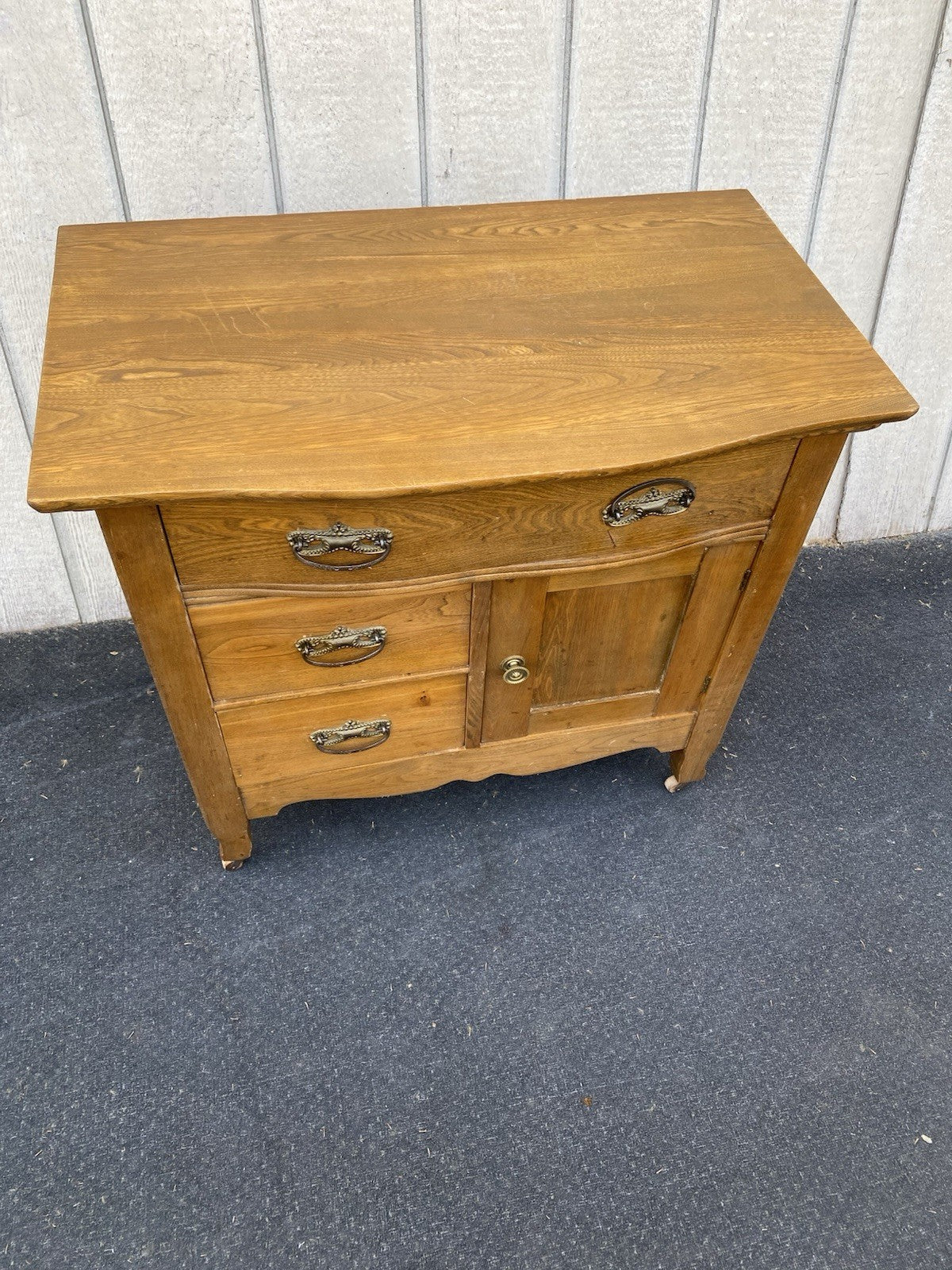 66602   Antique Victorian Oak Washstand Dresser Chest