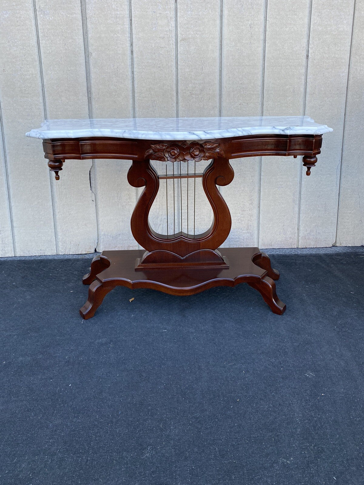 66048 + 66049   PAIR    of  Kimball ?? Marble top Console Table Stand s