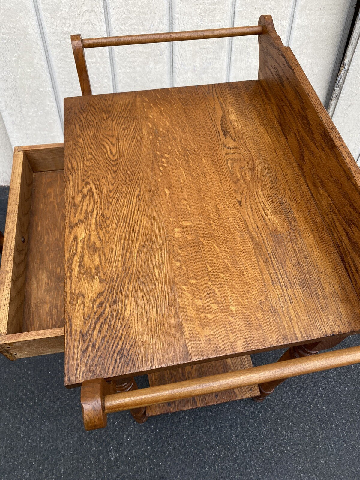 66326 Antique Oak Nightstand End Table Stand