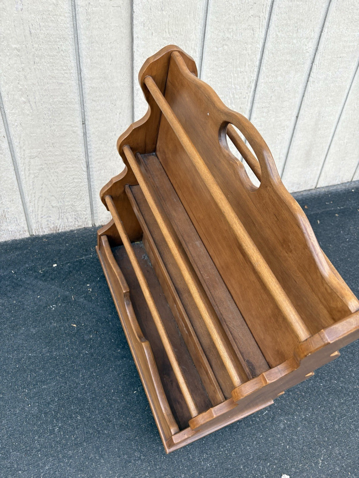 66869  Quality Solid Maple Magazine Rack Bookcase Stand