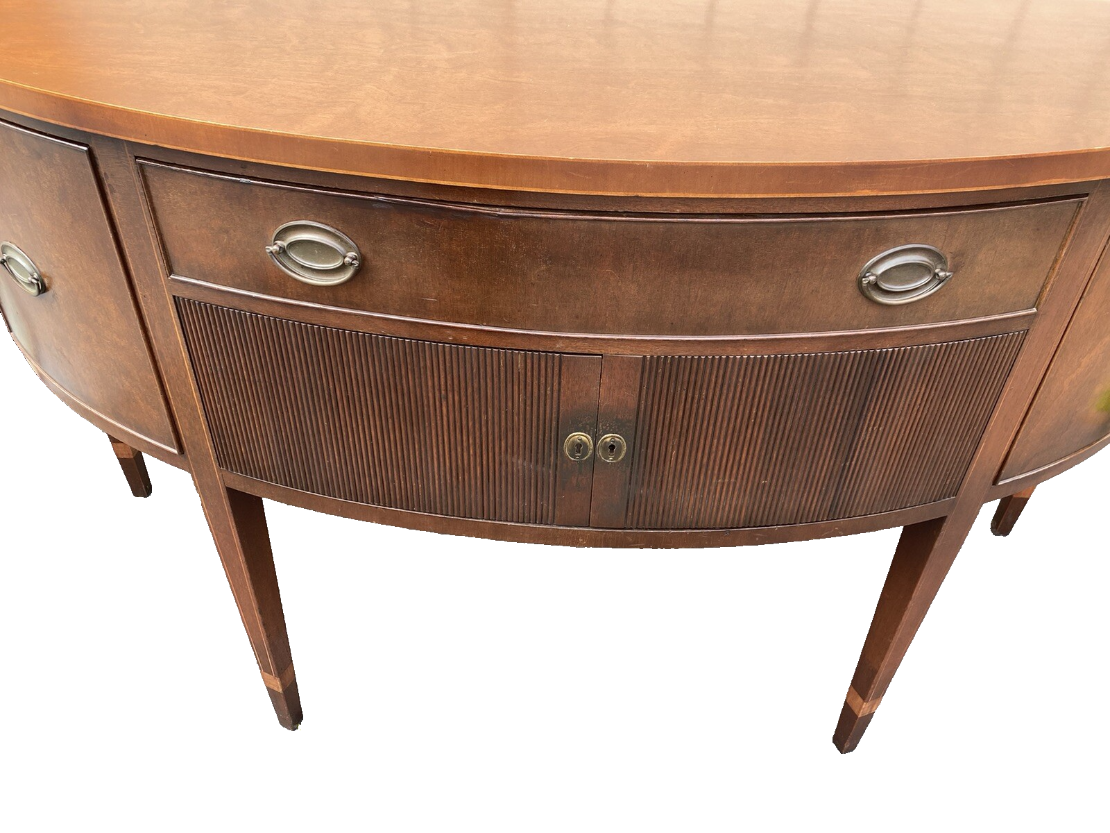 56898 KITTINGER 17685  Large Mahogany Pencil Inlaid Buffet Sideboard Server