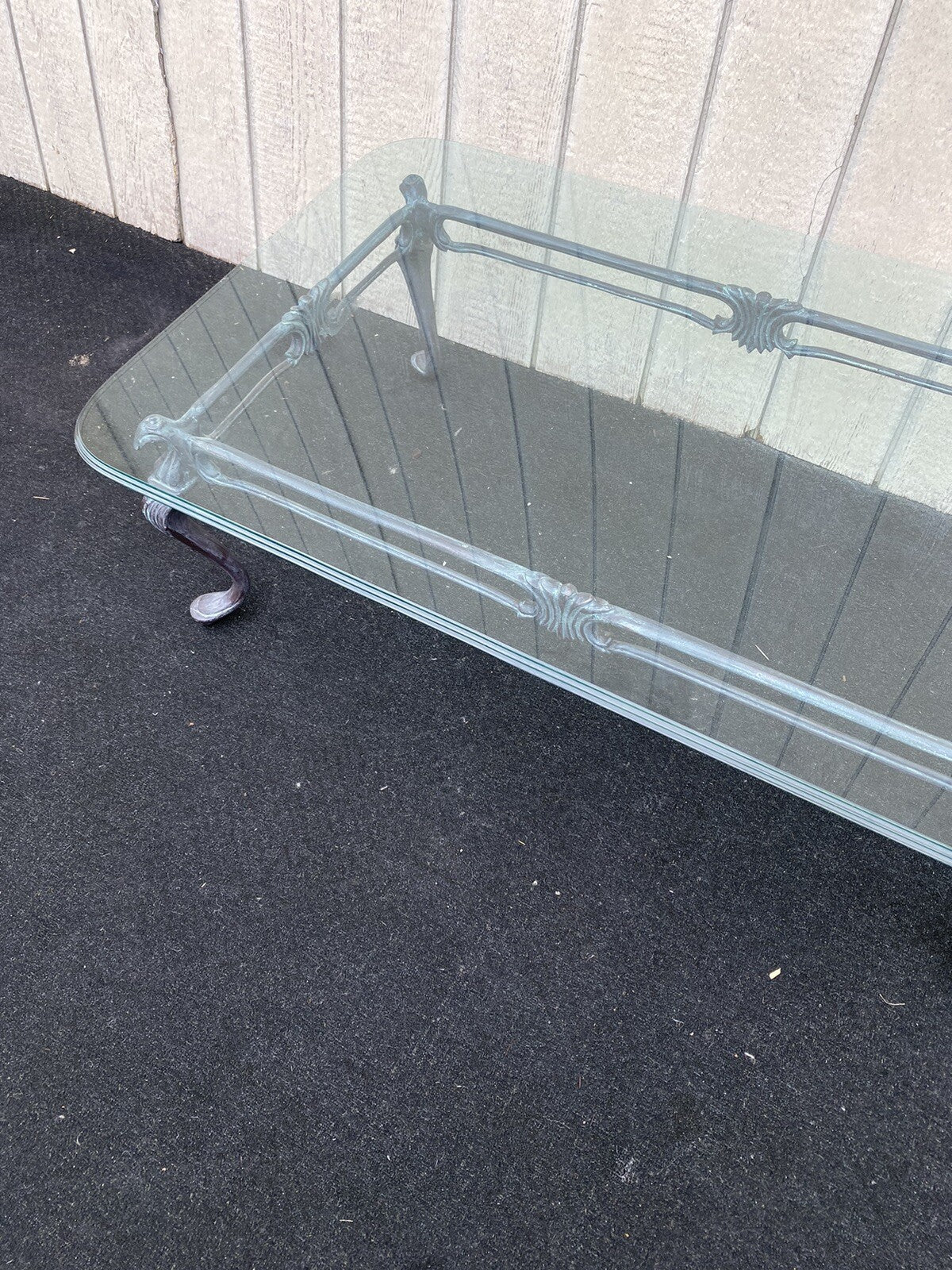 65901 Quality Bird Figural Glass Top Coffee Table