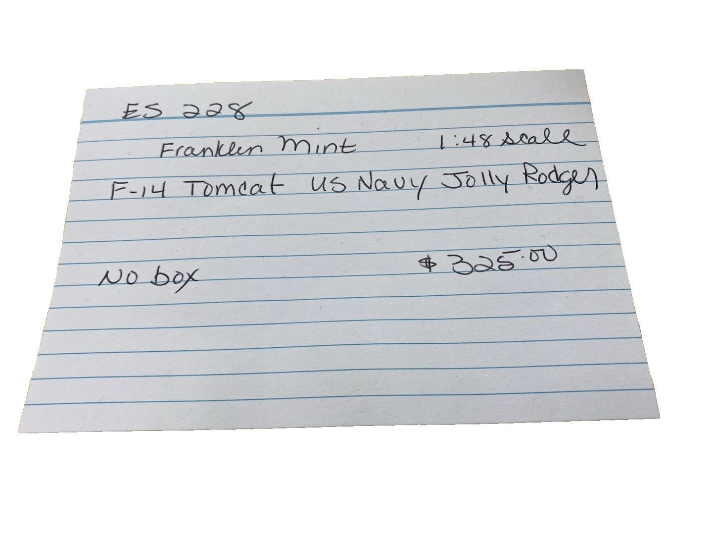 ES 228: Franklin Mint F 14 Tomcat U S Navy Jolly Rodger Airplane Plane