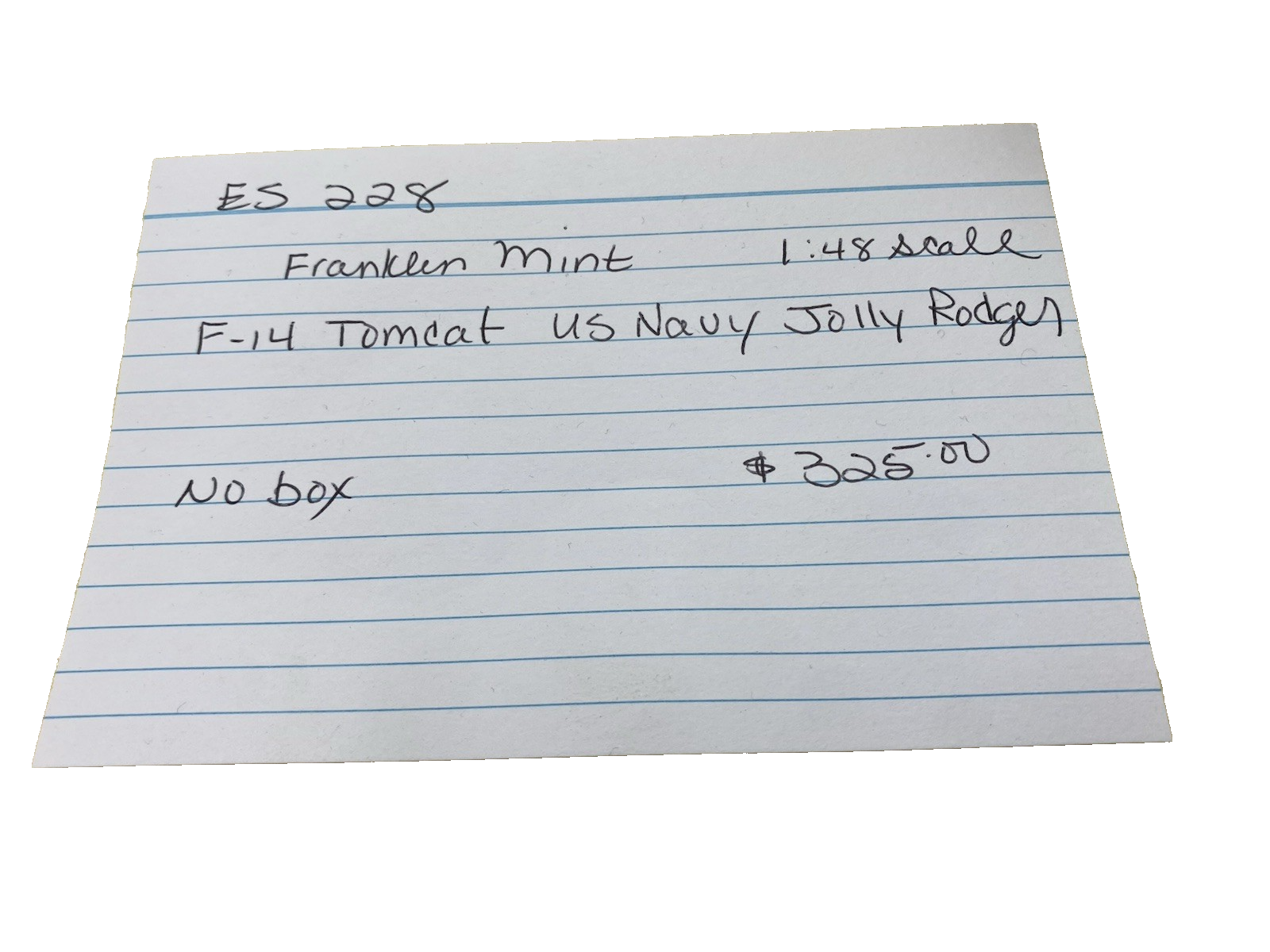 ES 228: Franklin Mint F 14 Tomcat U S Navy Jolly Rodger Airplane Plane