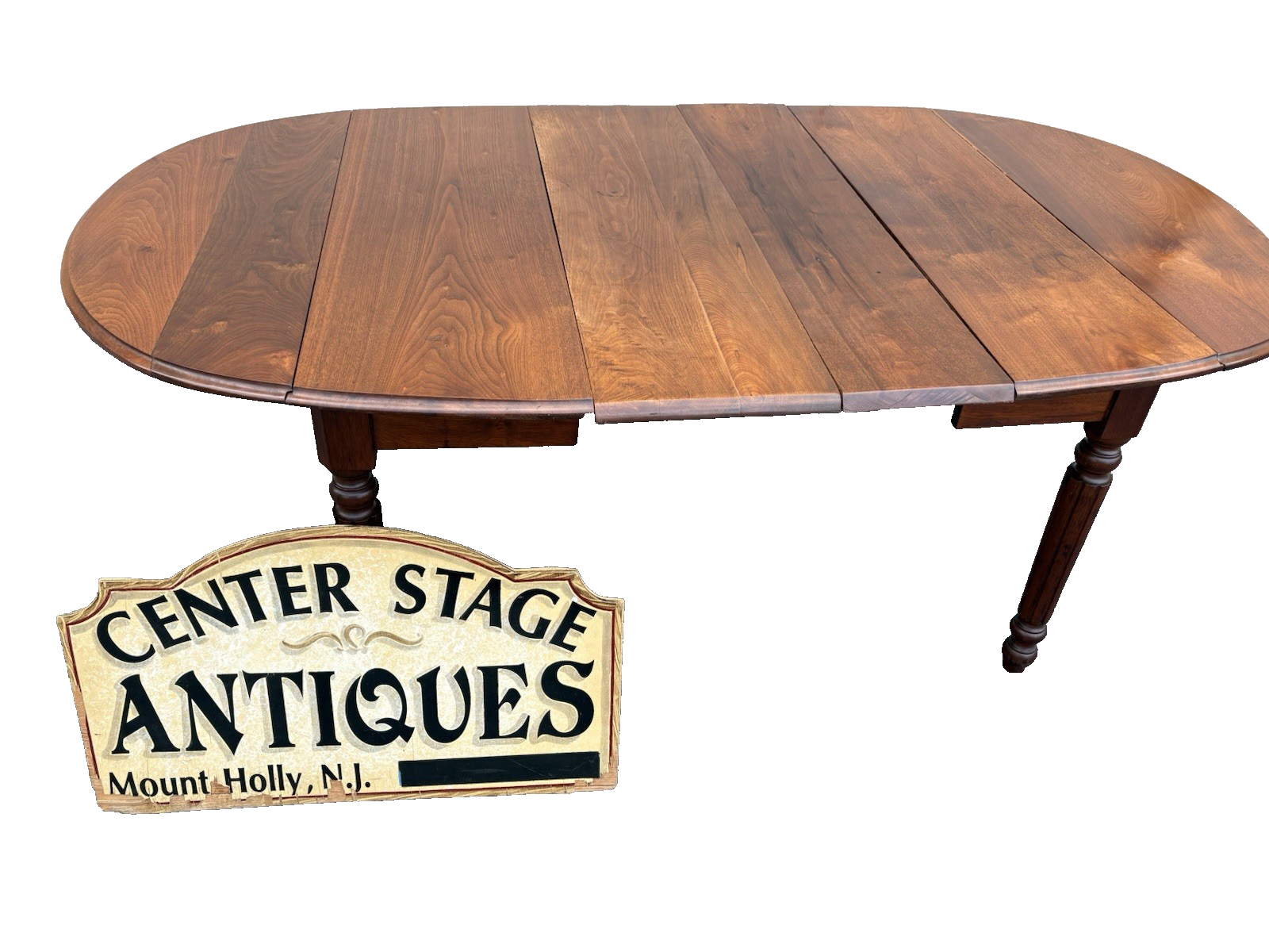67045 Antique Victorian Walnut Dropleaf Dining Table w/ 2 leafs Top 42" x 48"