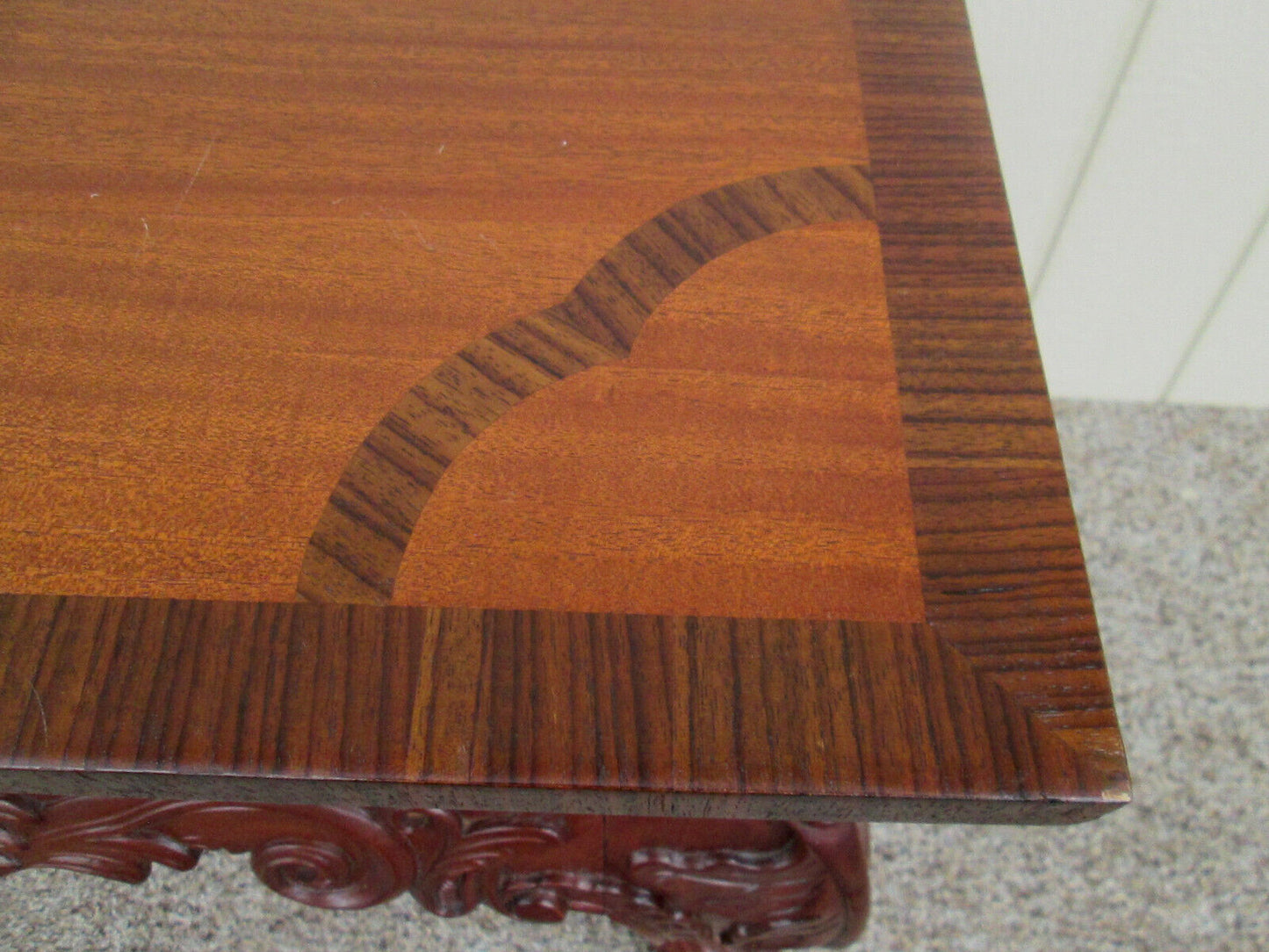 58349 Inlaid Mahogany Library Desk Console Table Stand Server Sideboard