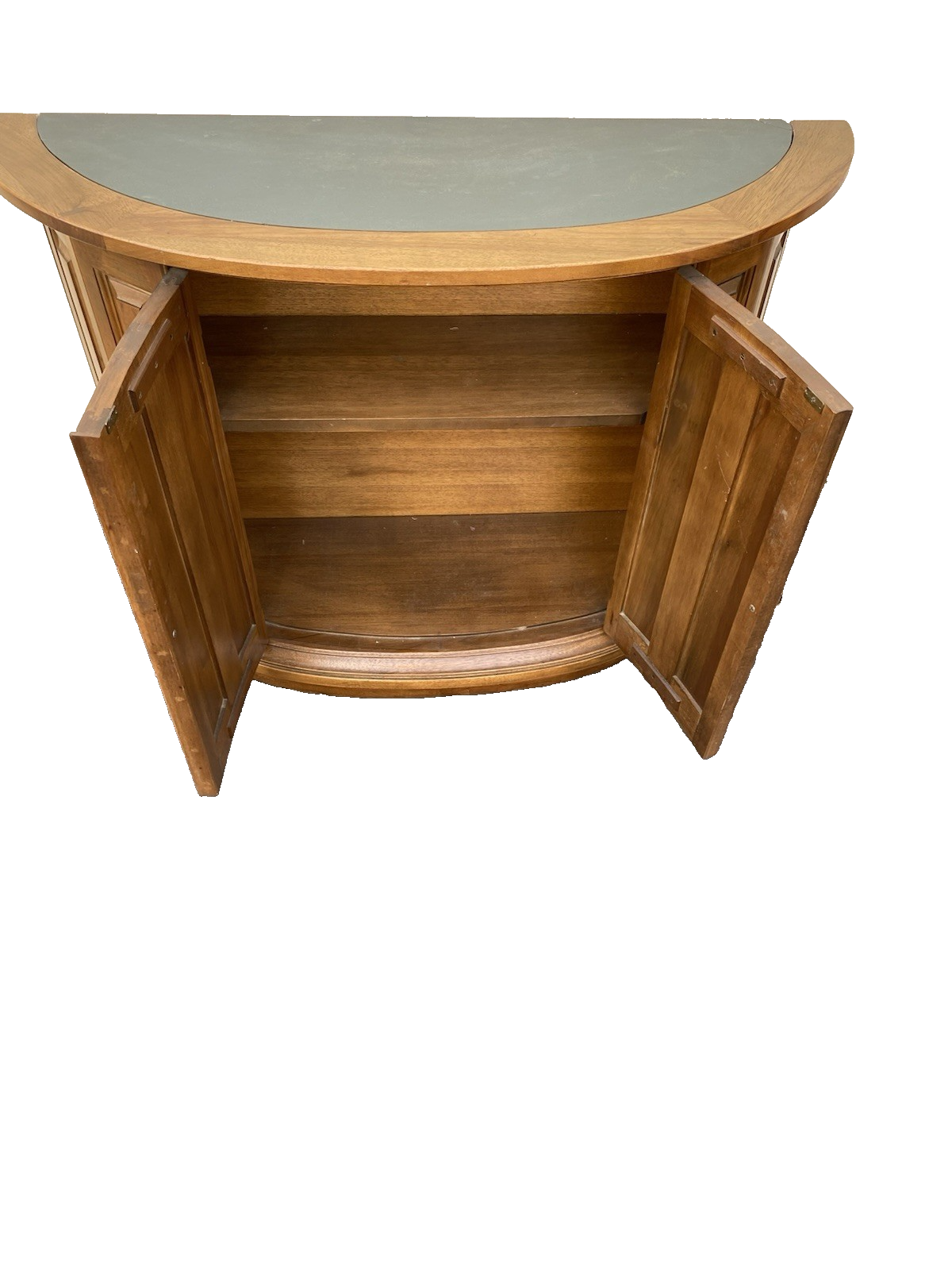 66619 Modern Half Round Decorator Cabinet Console Stand