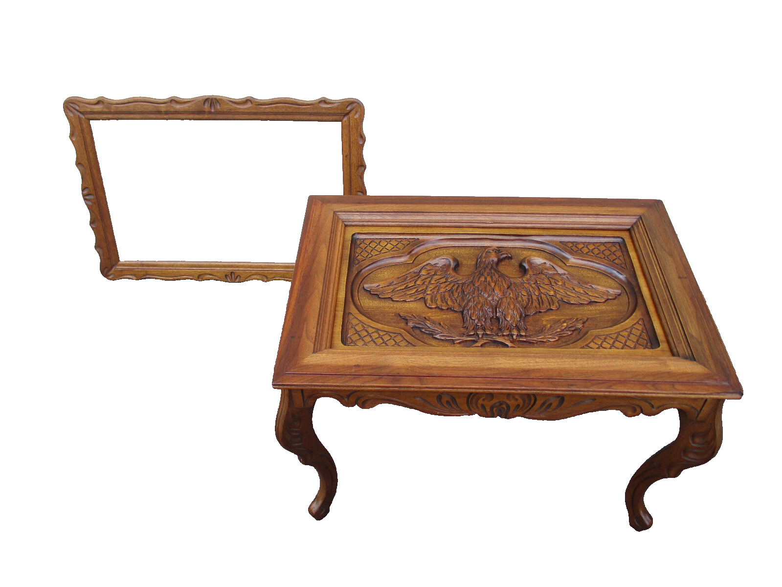 63466 Antique  Hand Carved EAGLE  Tray Top Coffee Table Stand