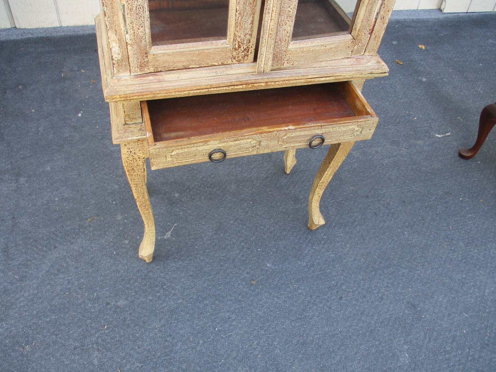 63592 Rustic Primative 2 piece Country Cabinet Curio 