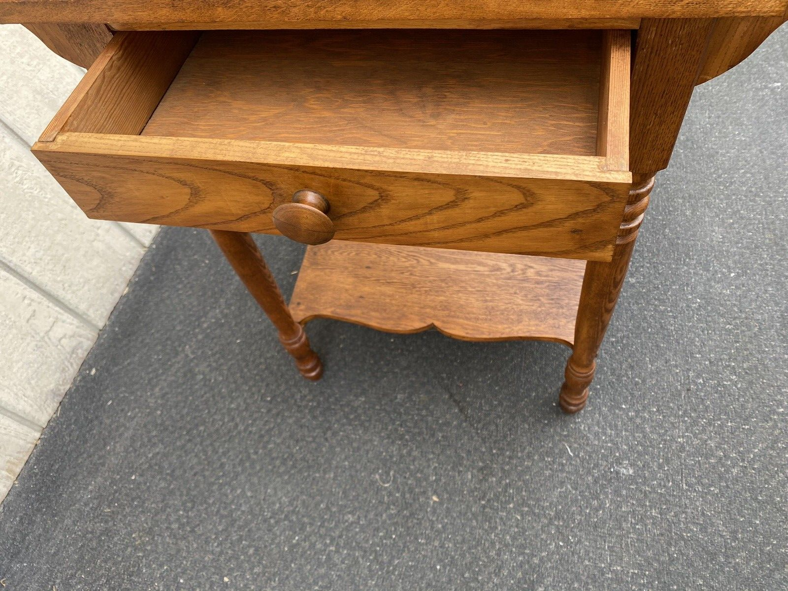 66326 Antique Oak Nightstand End Table Stand