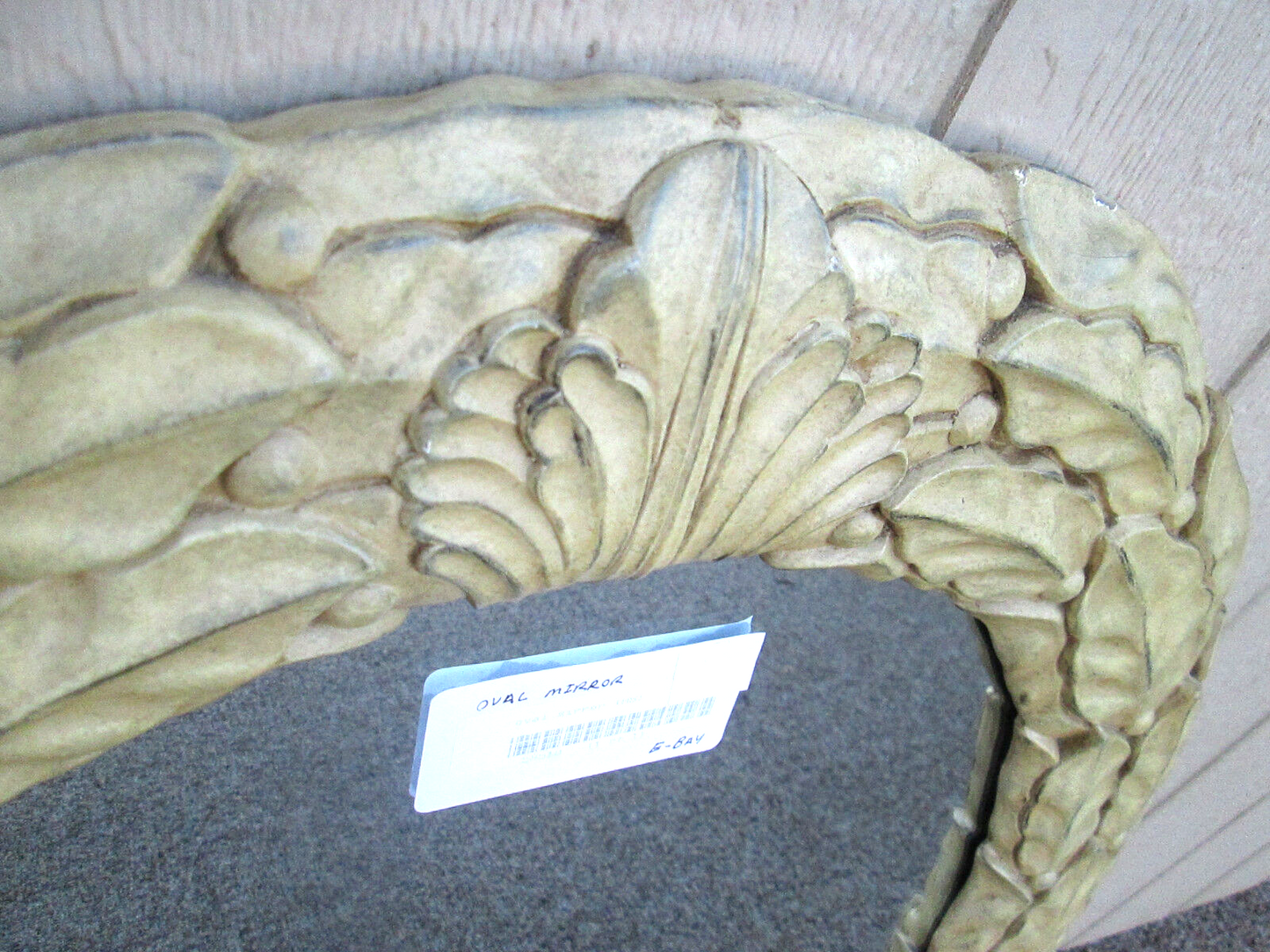 58518 Oval Fancy Carved Romantic Shabby   Decorator Leaf Mirror