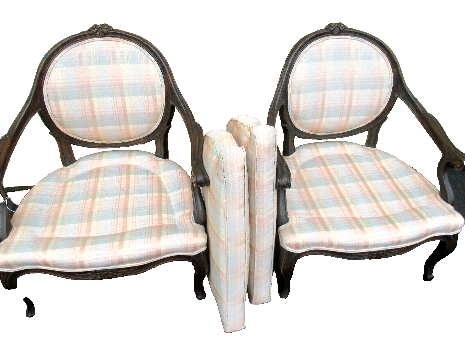 58515  Pair French Country Bergere Armchair Chairs