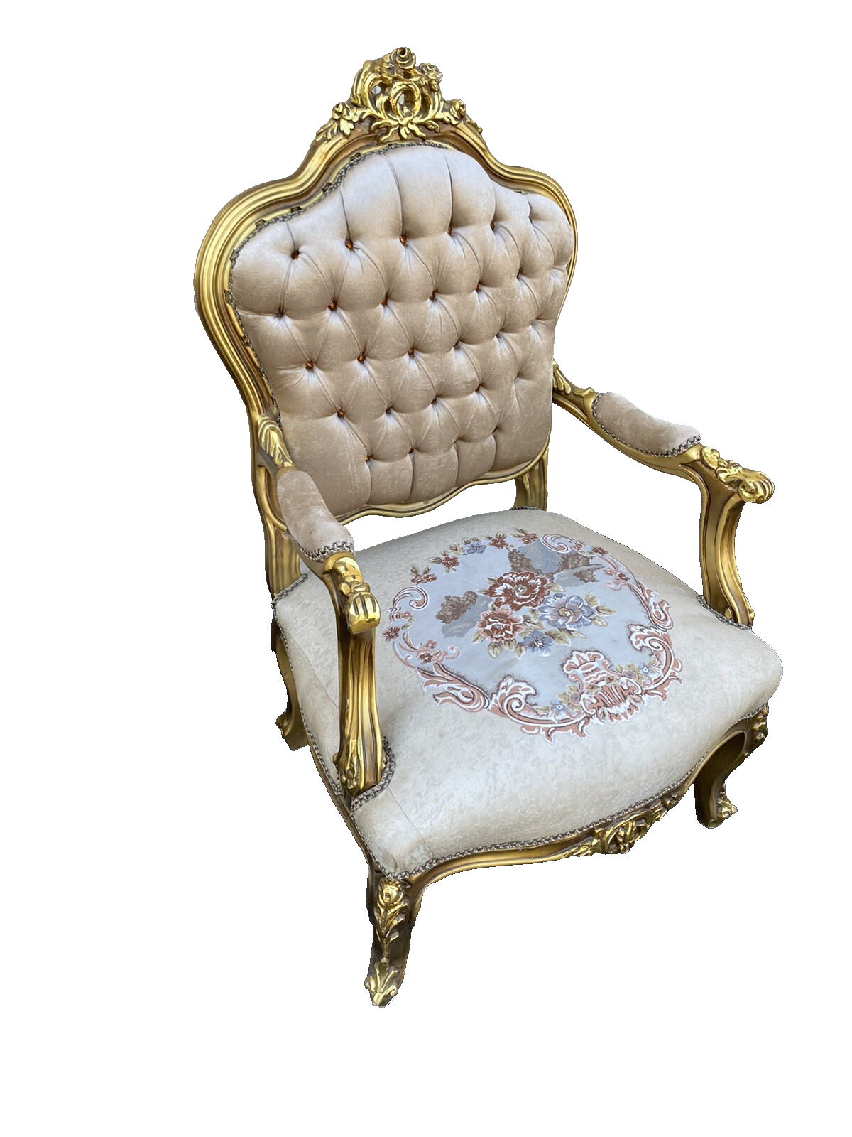 65408 Pair Decorator Gold Armchair Chair s