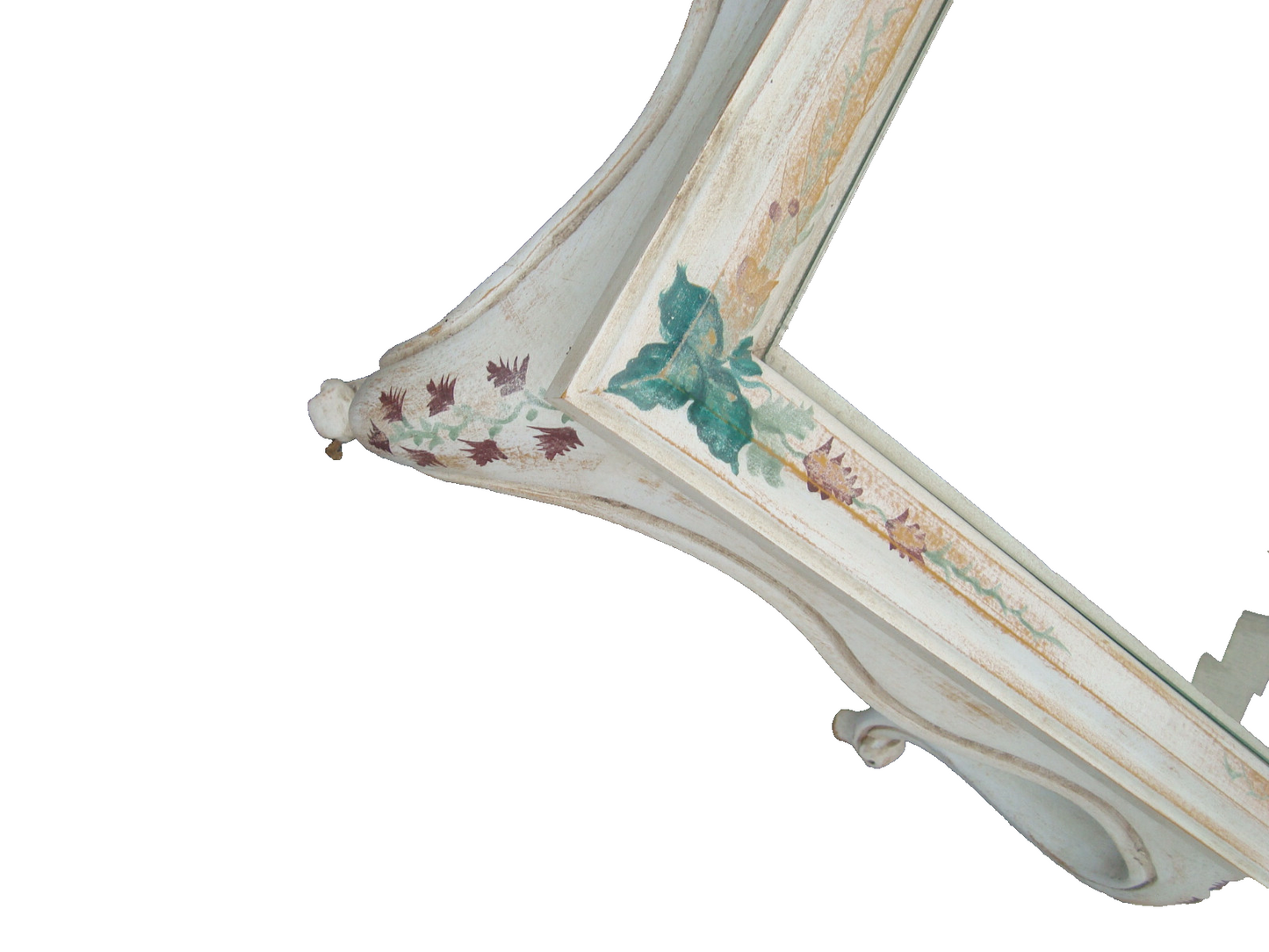 61856   Pair Glass Top Custom Hand Painted  Decorator Coffee Table Nightstands