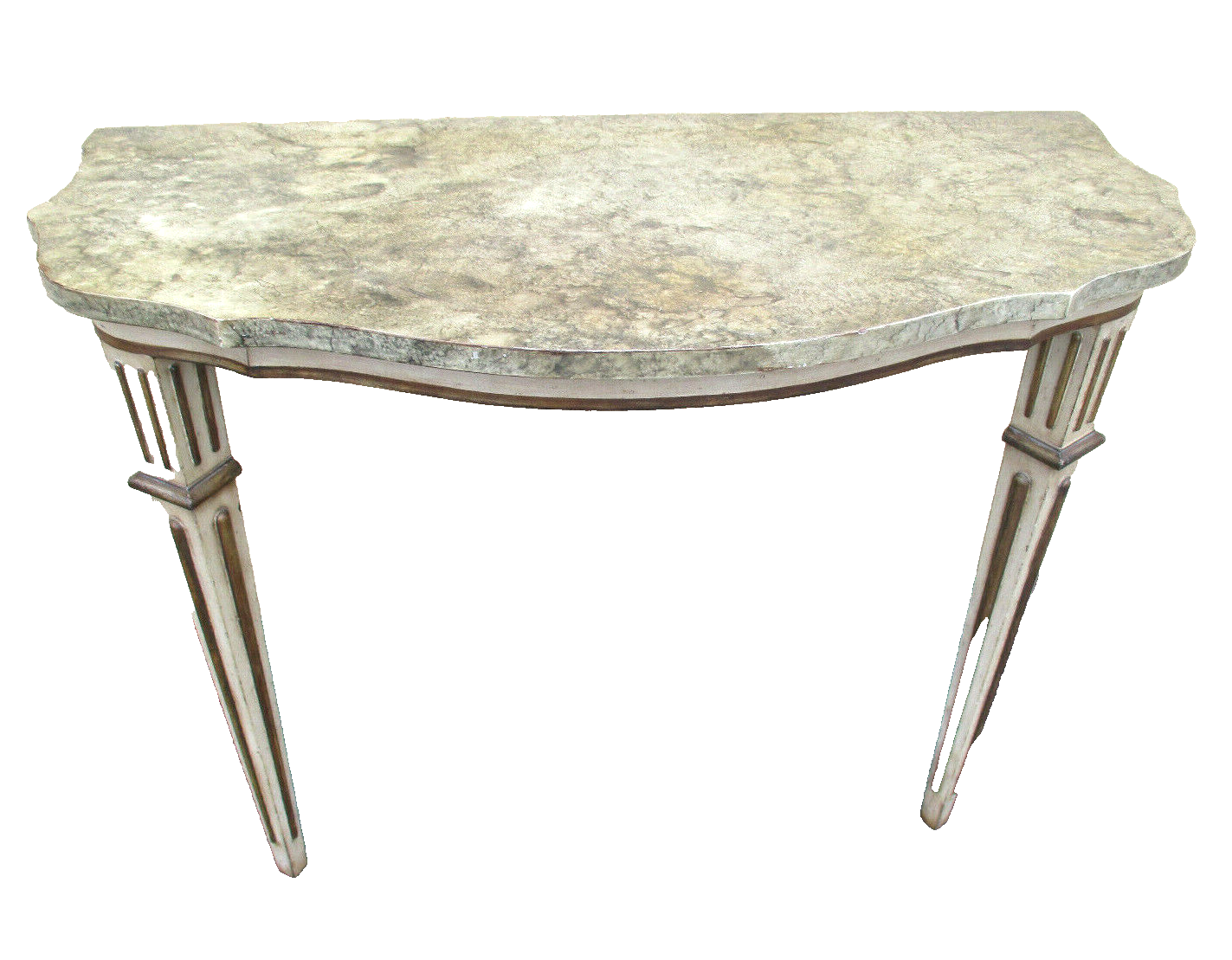 52535 Mid Century WOOD  Decorator Console Wall Table Stand