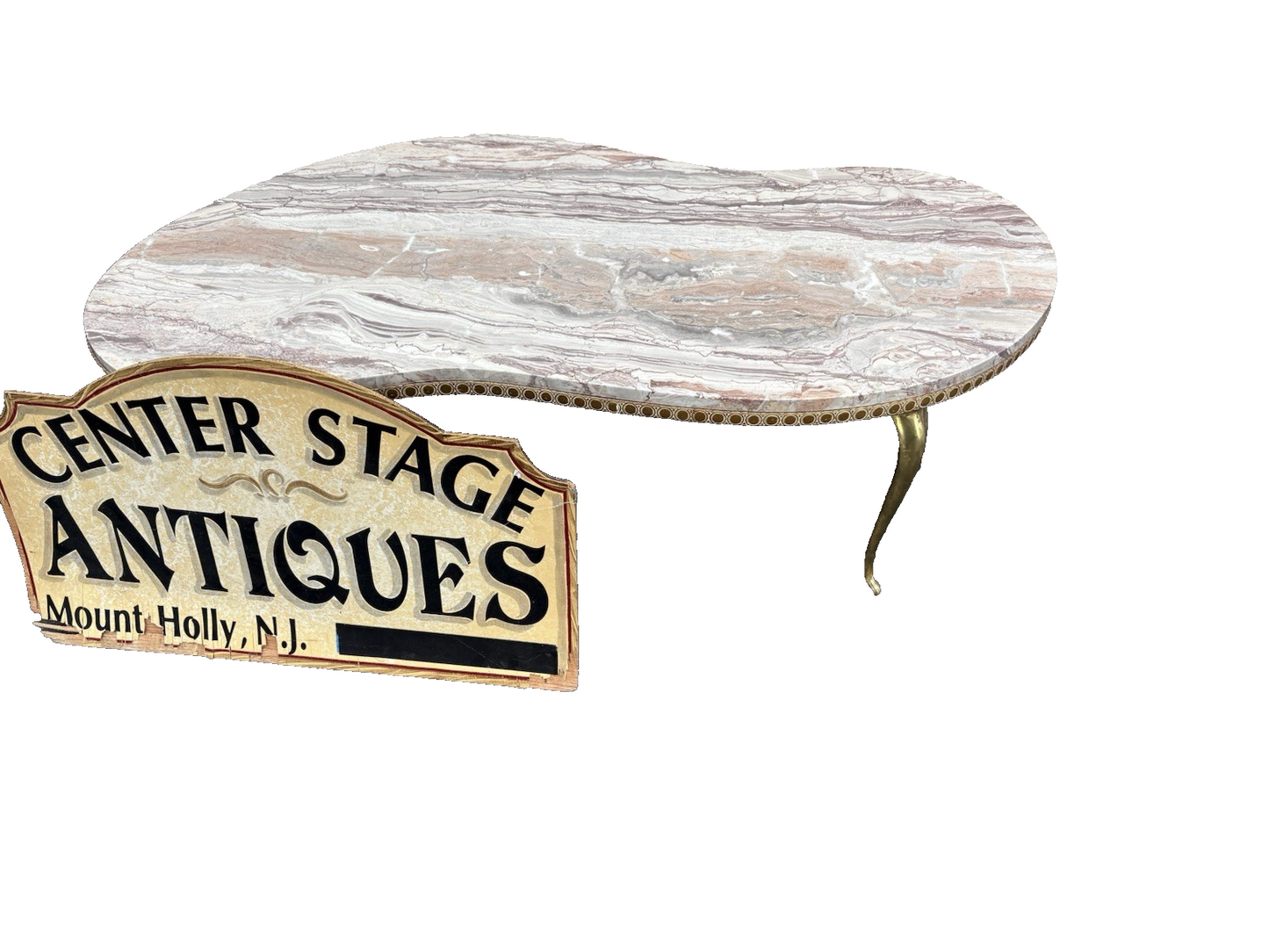 66870  Mid Century Modern Marble Top Coffee Table Stand