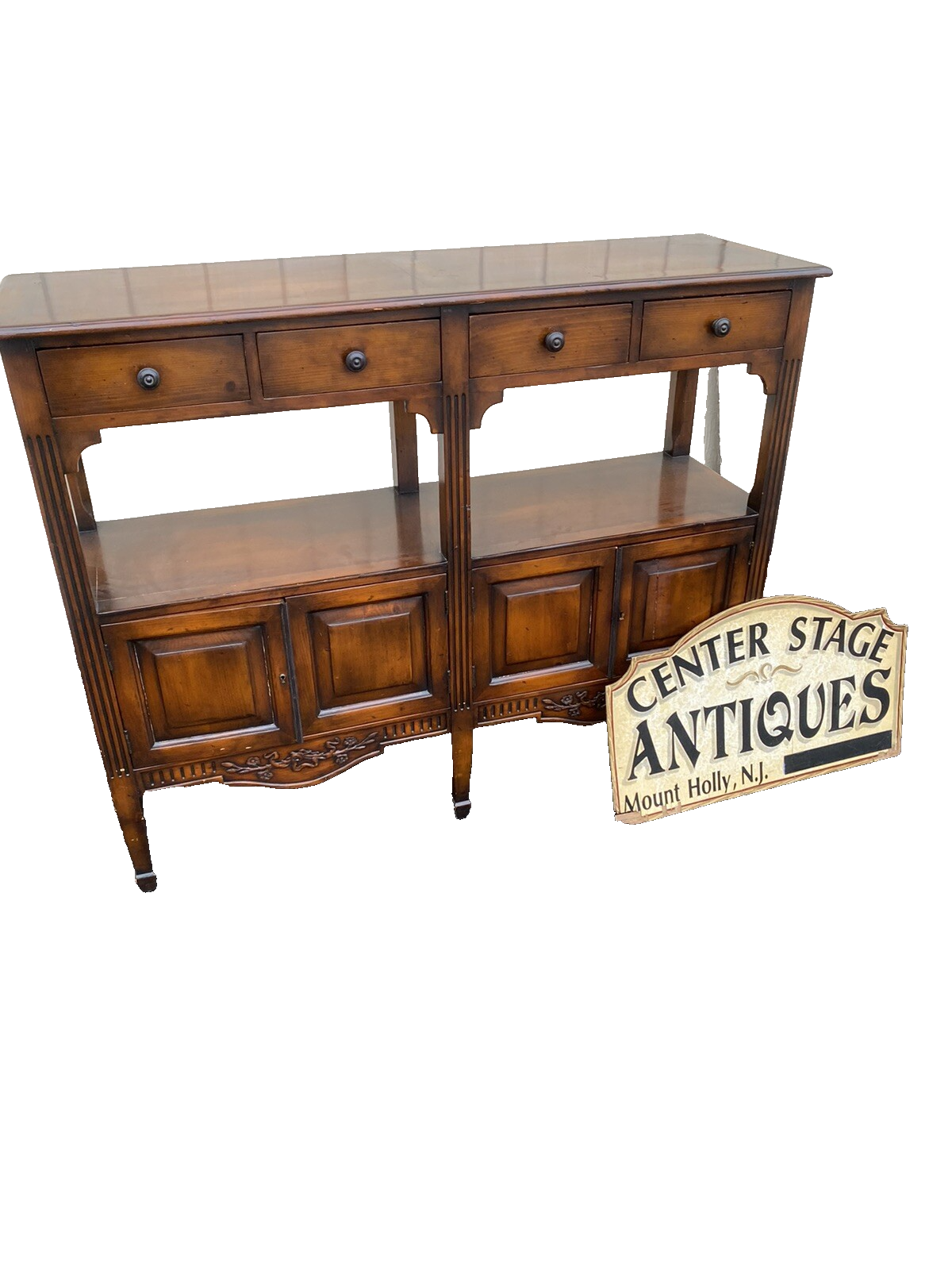 66333  Tall Decorator Sideboard Cabinet  Curio Bookcase