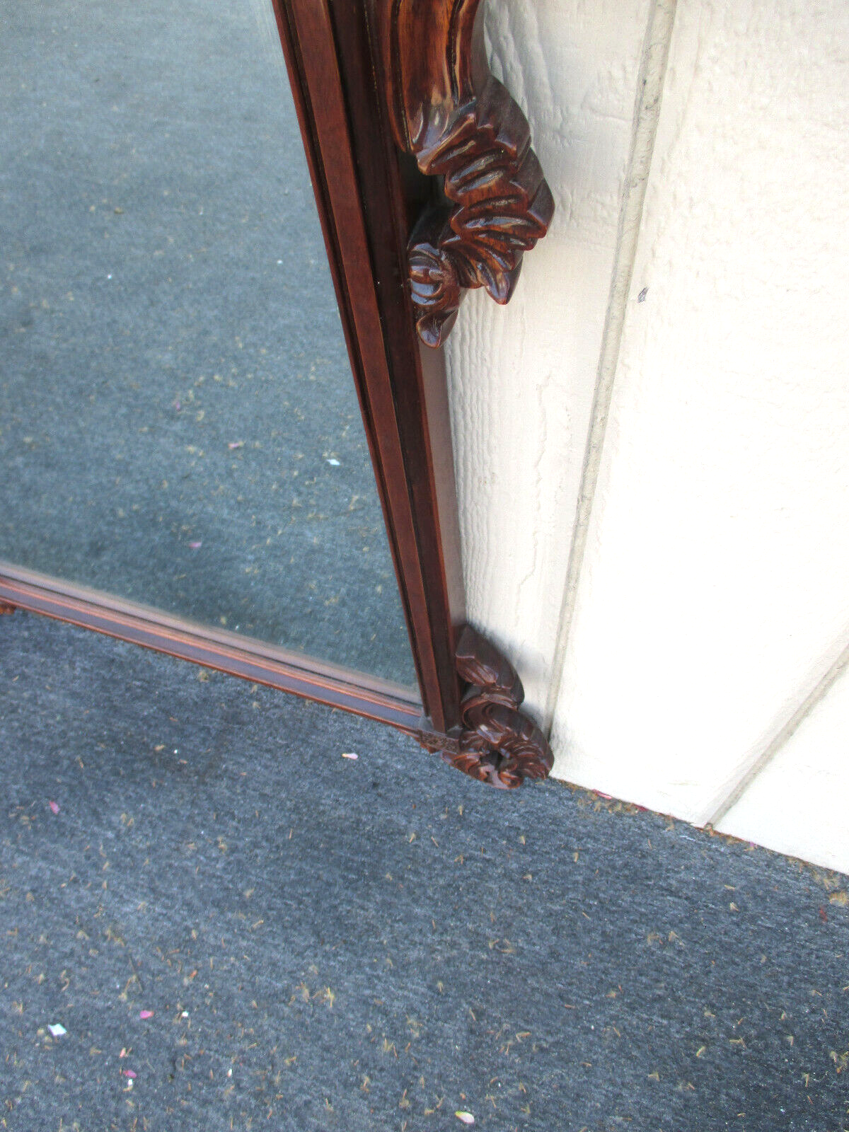 63093 Solid Mahogany French Carved Mirror in Fancy Picture Frame