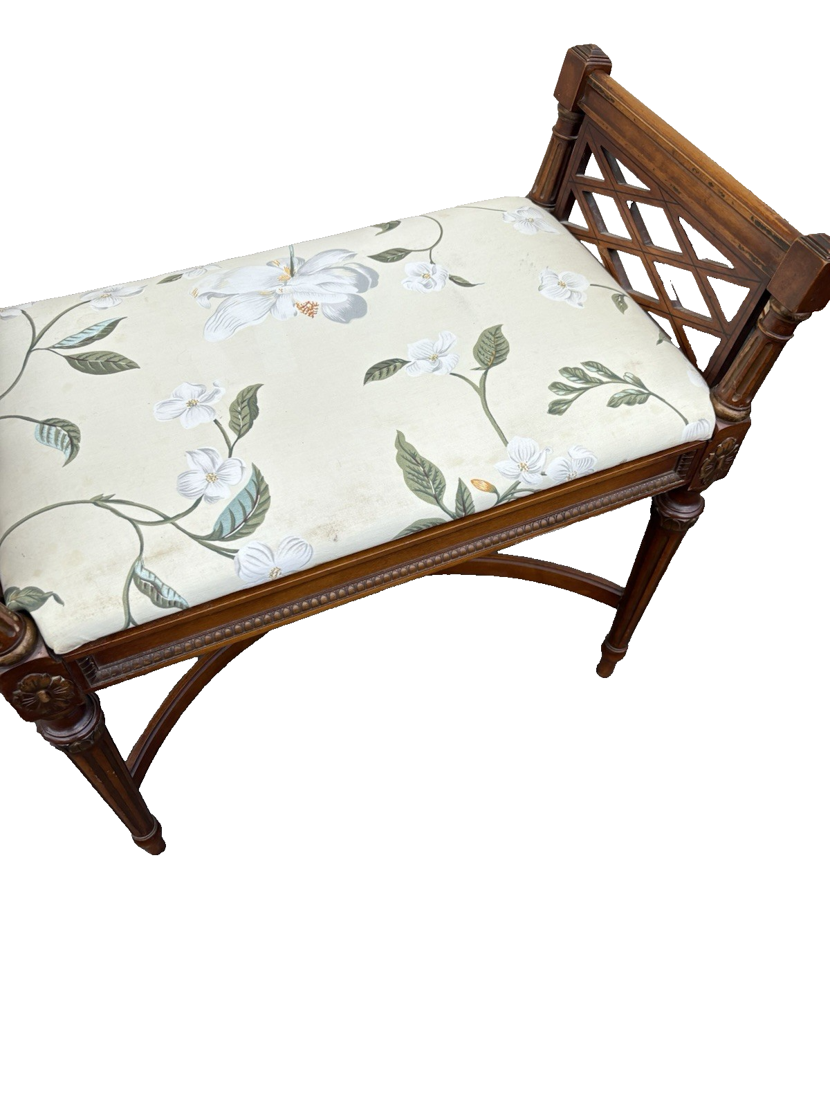 66887   Decorator Mahogany Vanity Bench Stool  XX