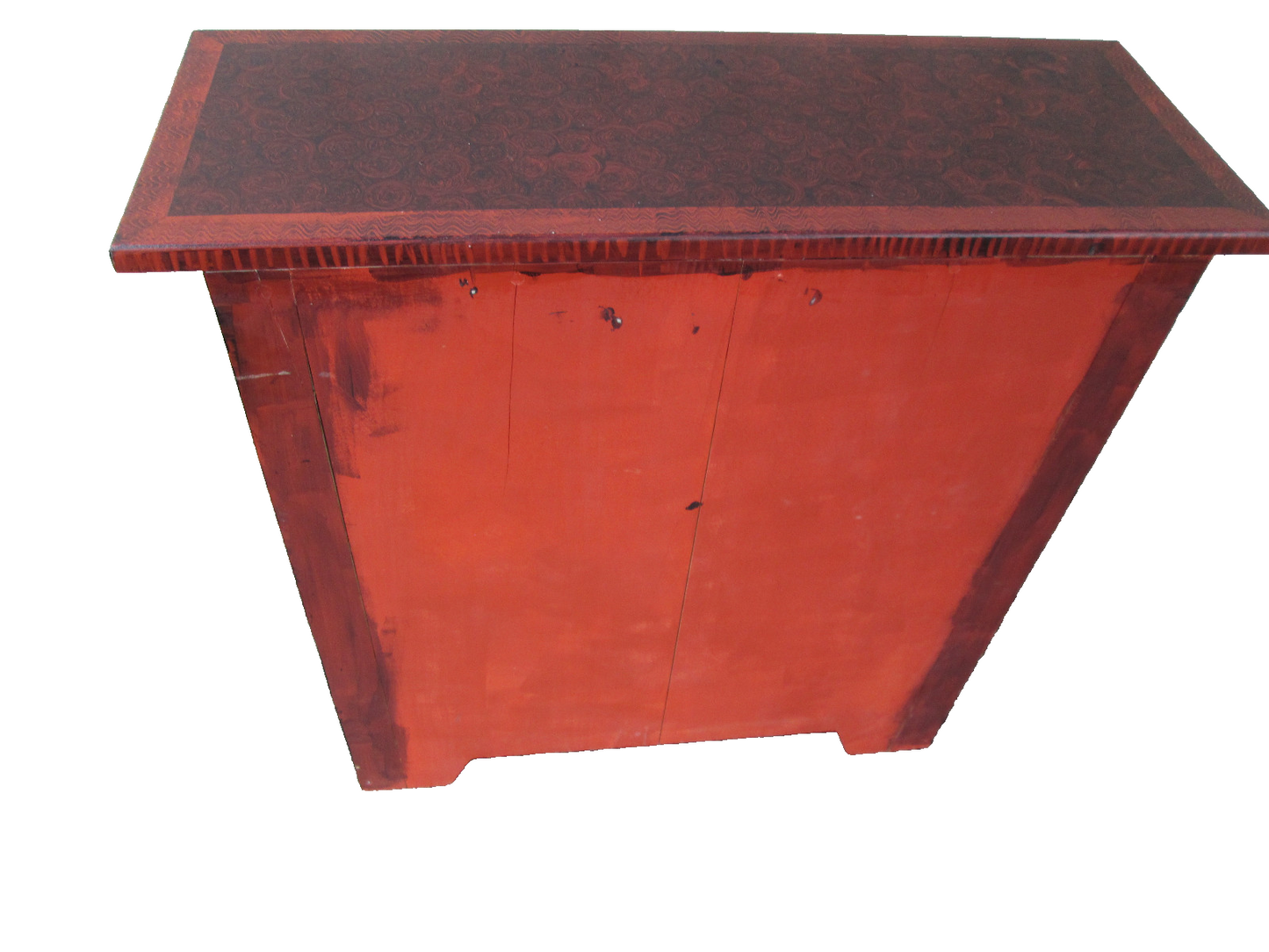 56069 HAND PAINTED FRUIT BASKET CONSOLE TABLE 2 DOOR CABINET WITH DRAWER