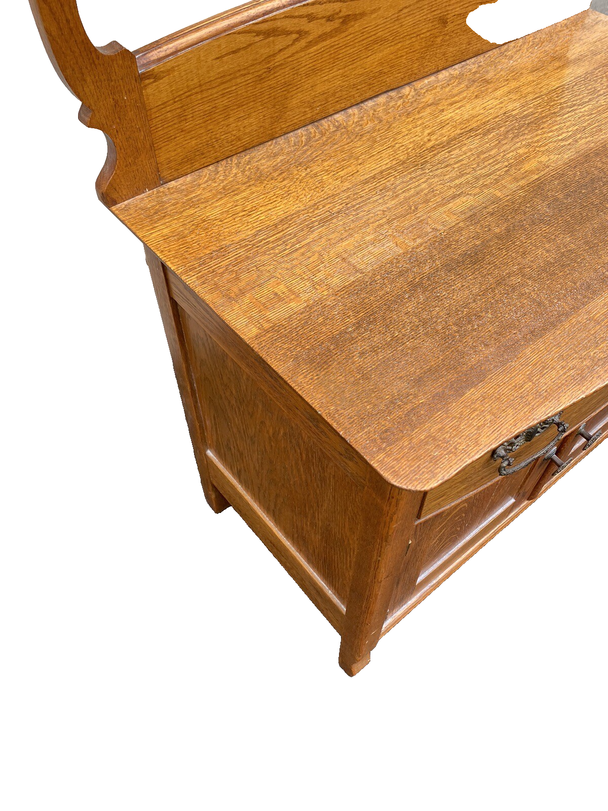 65145   Antique Victorian Oak Washstand Dresser