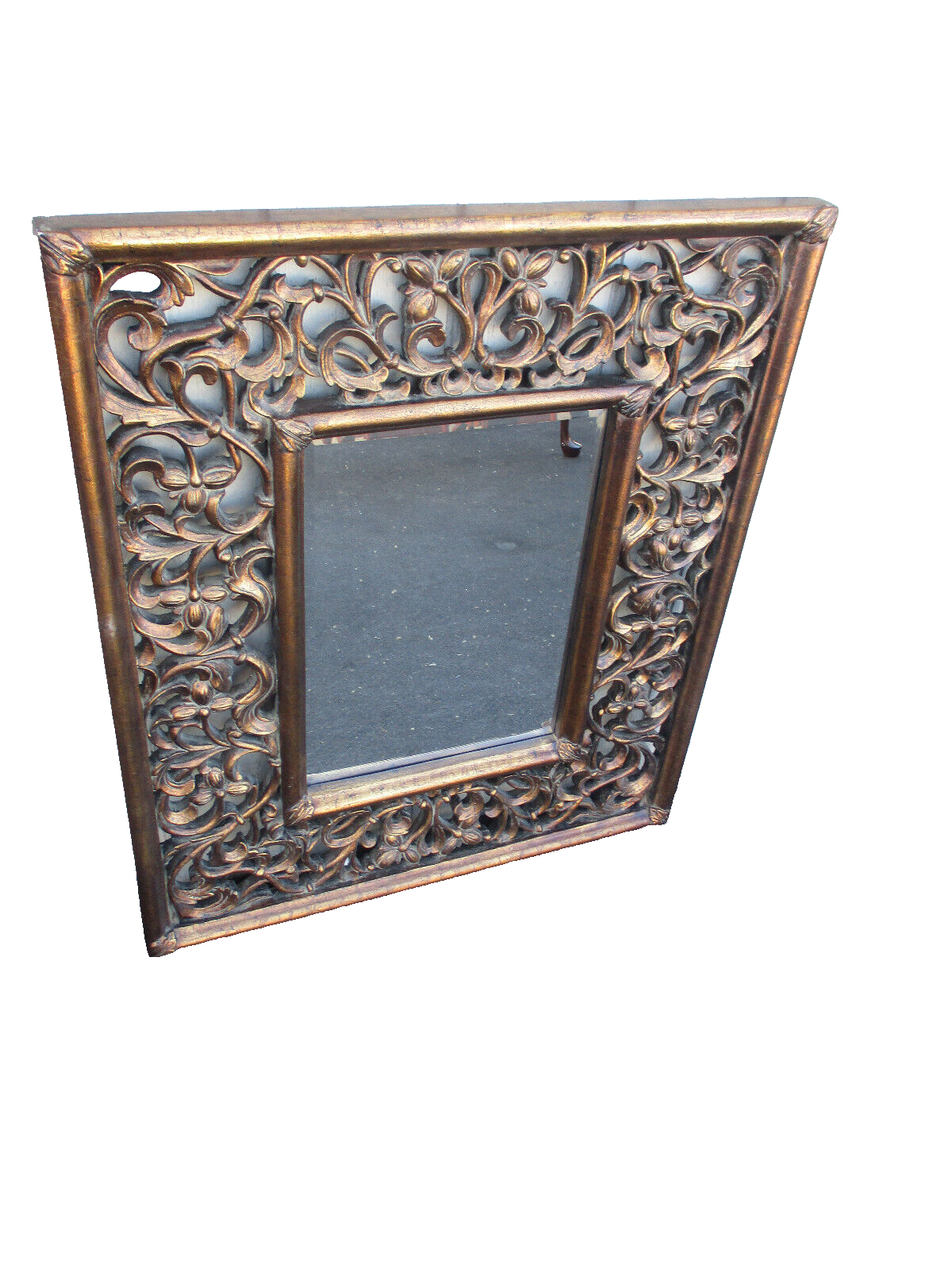 64195  Gold RASCHELLA Decorator Accent Mirror   Size   34'W x 40"H