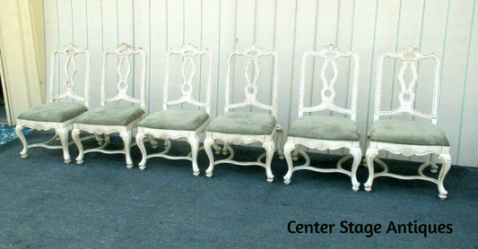 63125 Set of 6 Drexel Heritage l Custom Made Decorator  Dining Chairs