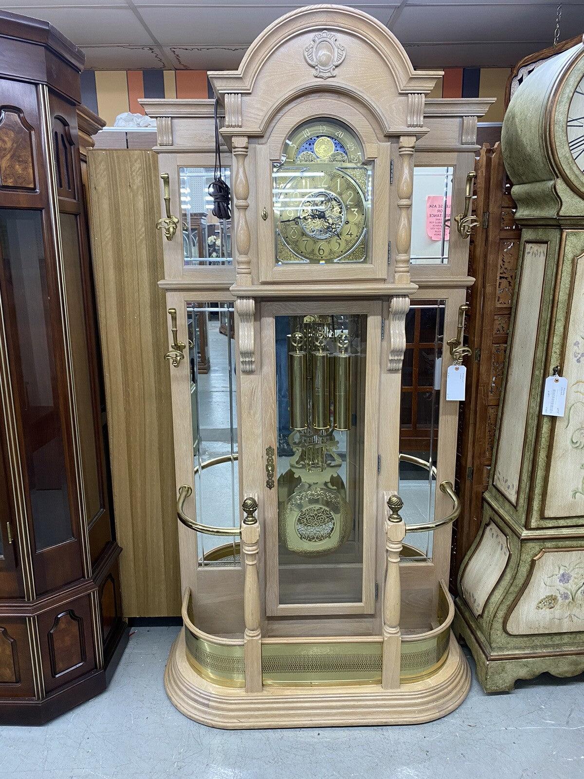 66395   Modern RIDGEWAY Grandfather Clock Hatrack Umbrella Stand