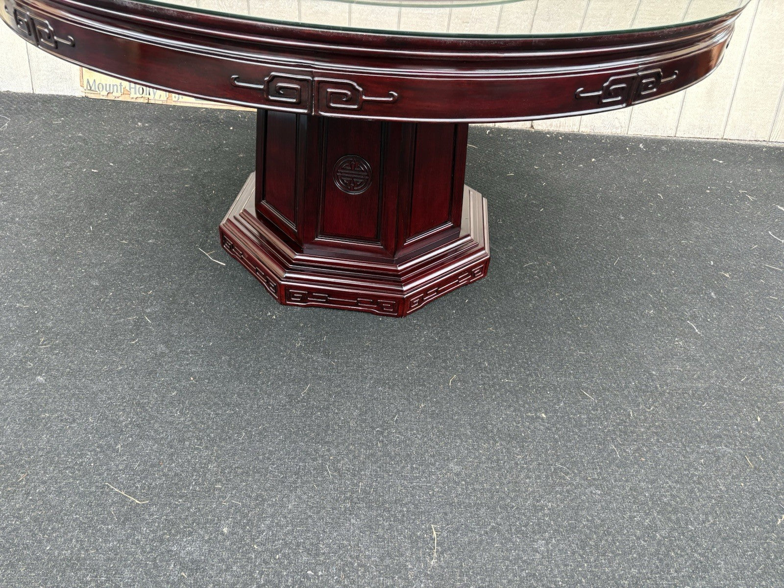 66875   Oriental Dining Table with Laz-Z-Susan and 8  Side Chair s