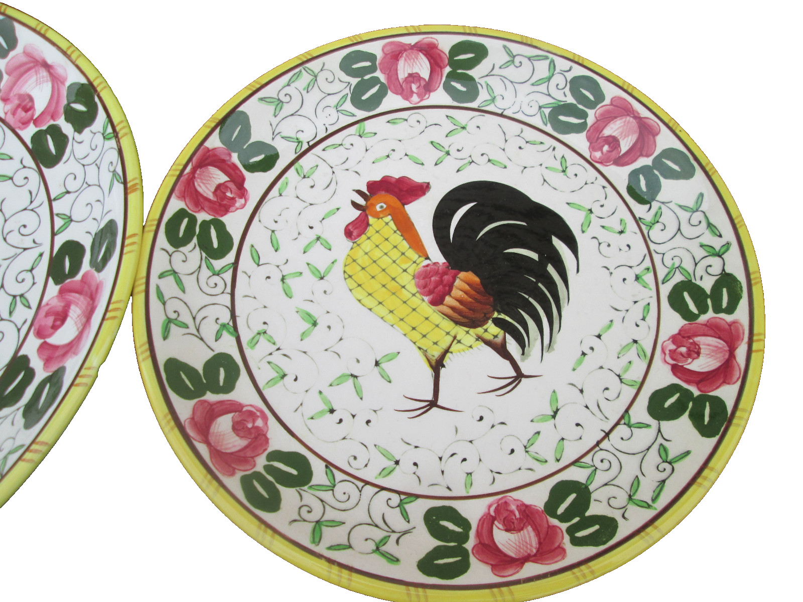 COLSW:  ROOSTER & ROSES PY  29 pieces Plates Bowls Salt Box Cup + Saucers