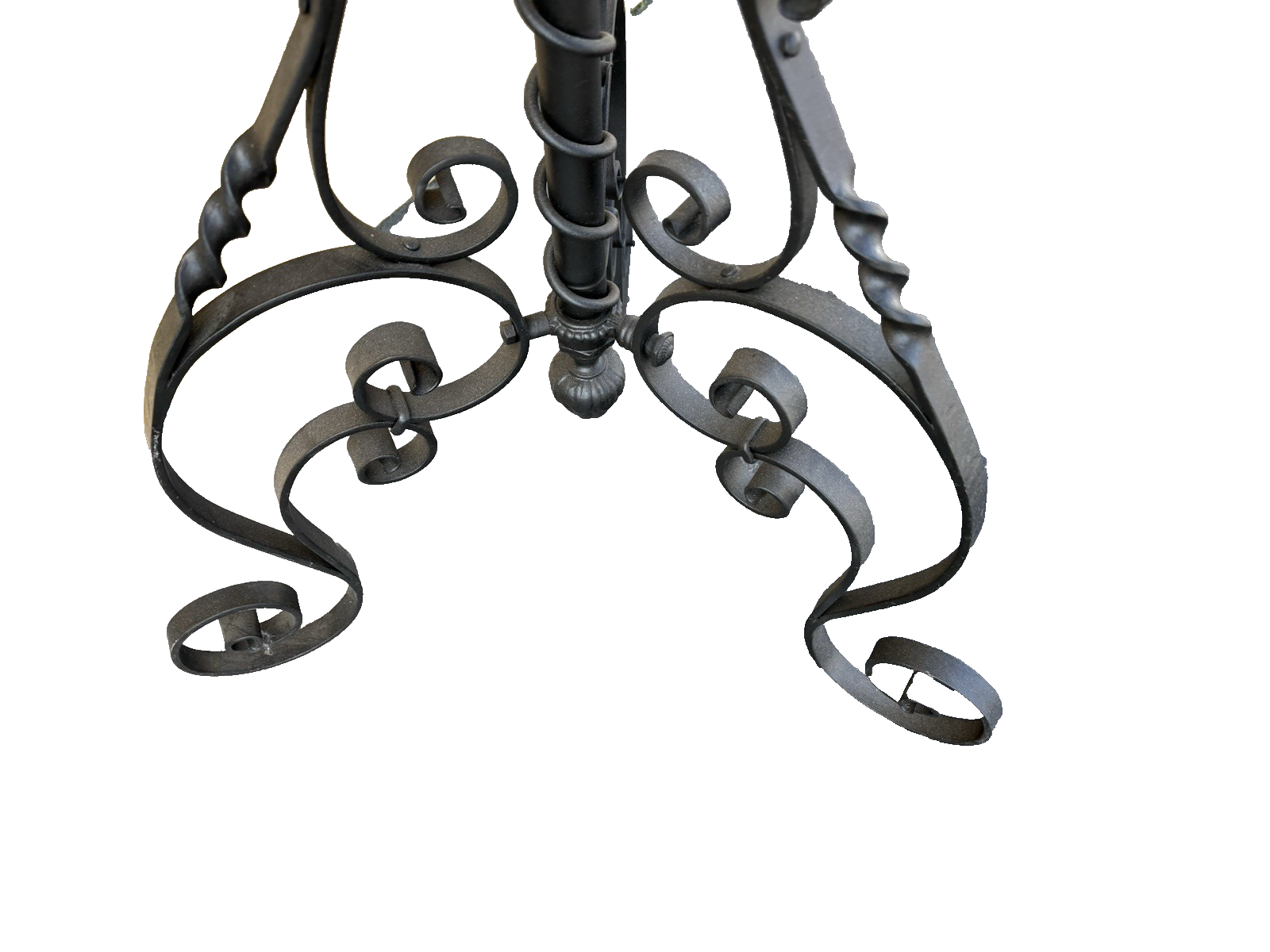 65482  Antique Victorian Piano Lamp Fancy Wrought Iron Base