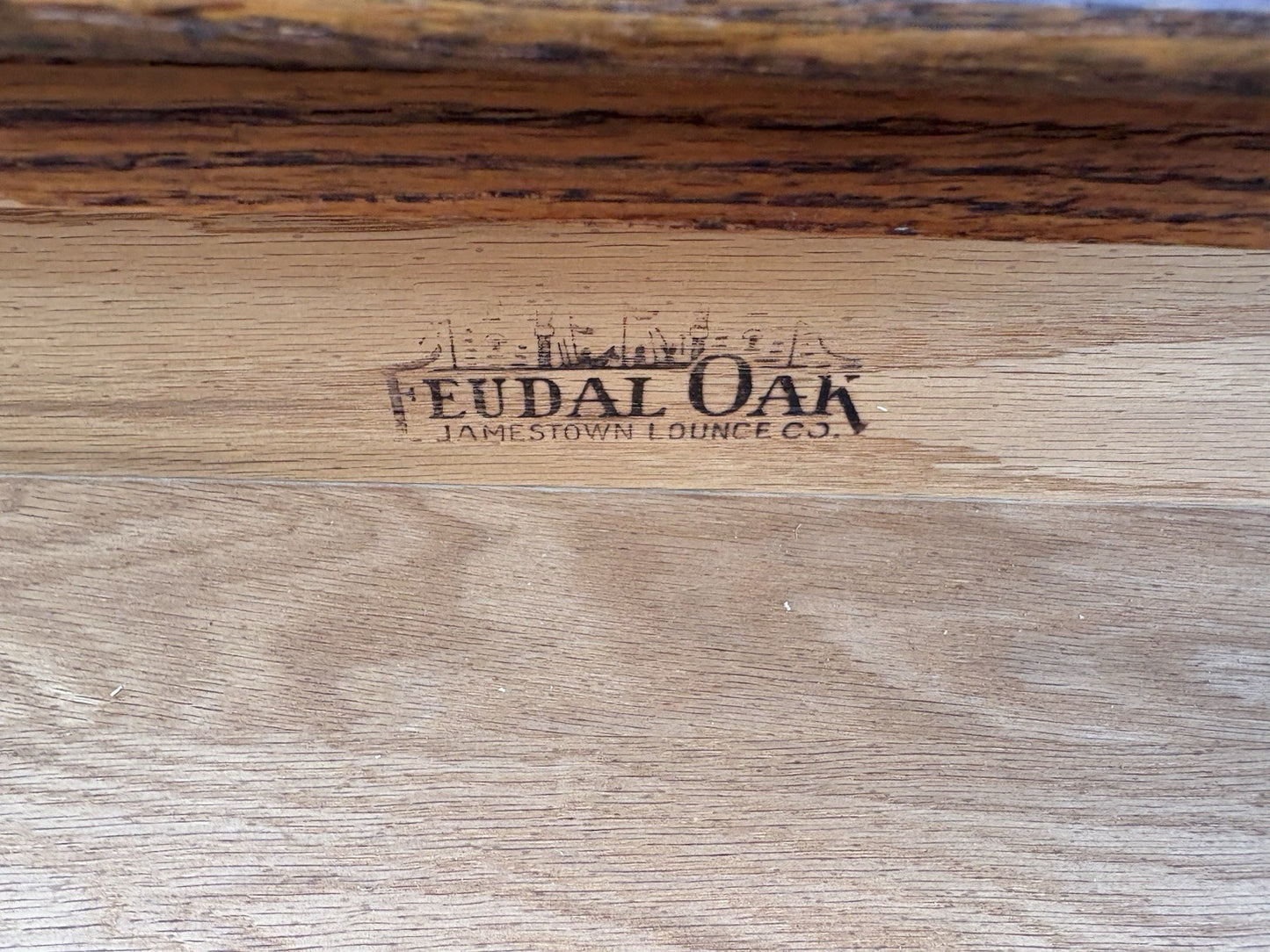 67133 FEUDAL Oak 2 Piece China Cabinet  Convex Glass in Doors