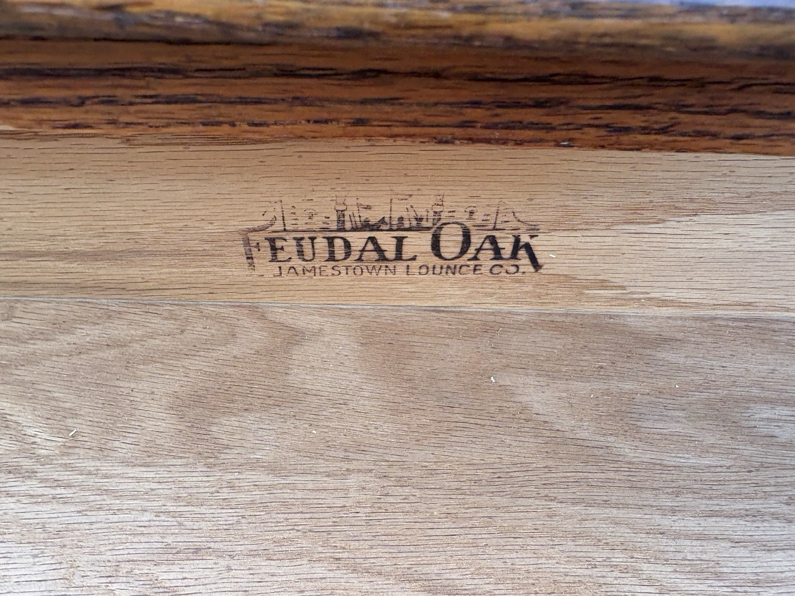 67133 FEUDAL Oak 2 Piece China Cabinet  Convex Glass in Doors