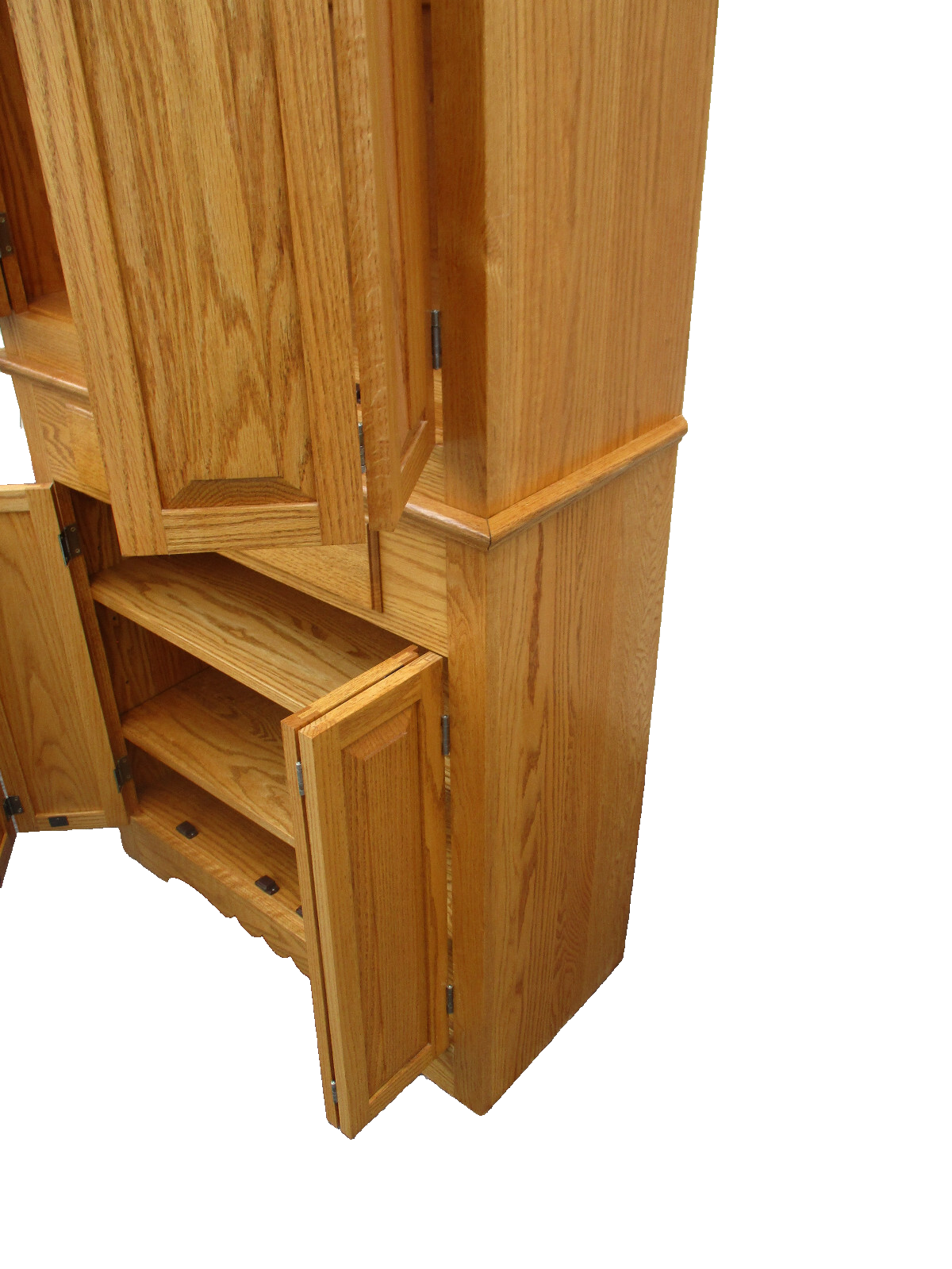 63297   Solid Oak Tom SEELY Corner Cabinet  Curio