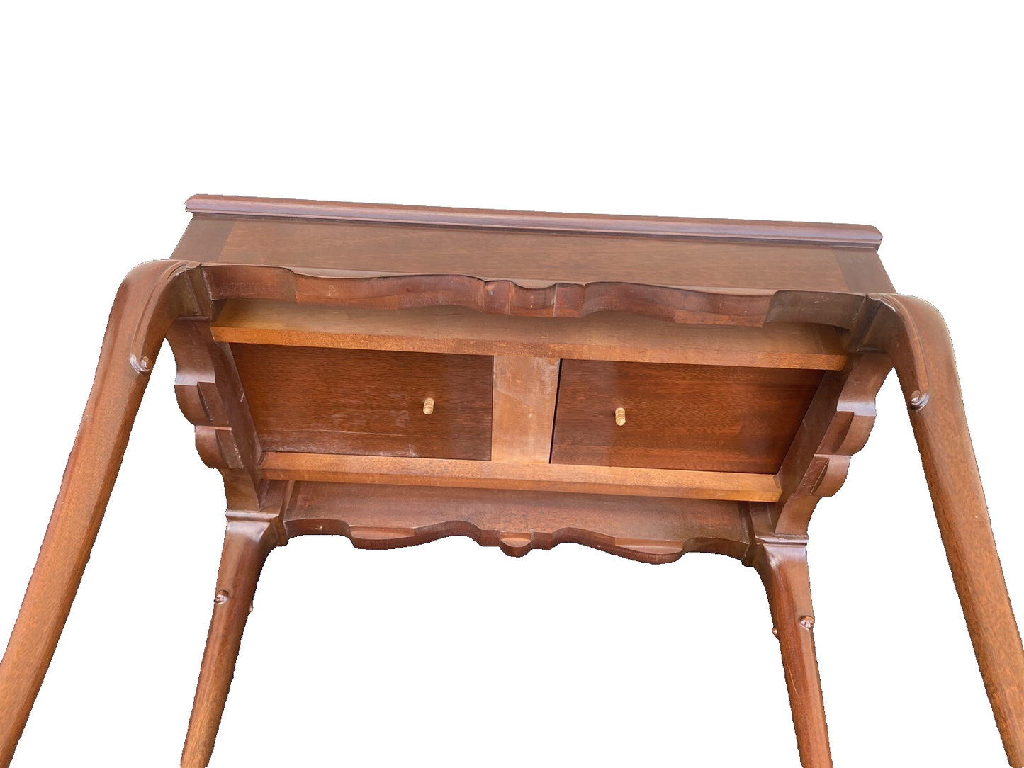 65073 Solid Mahogany Tea Table with Pull Outs
