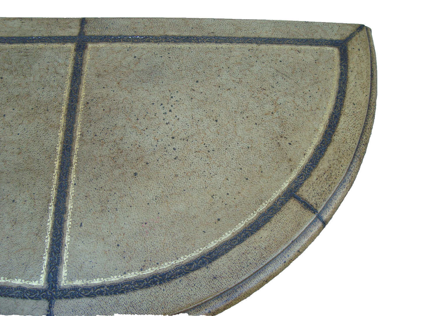 60439  Fancy Decorator Half Moon Console Table with Iron Figural base + Drawer