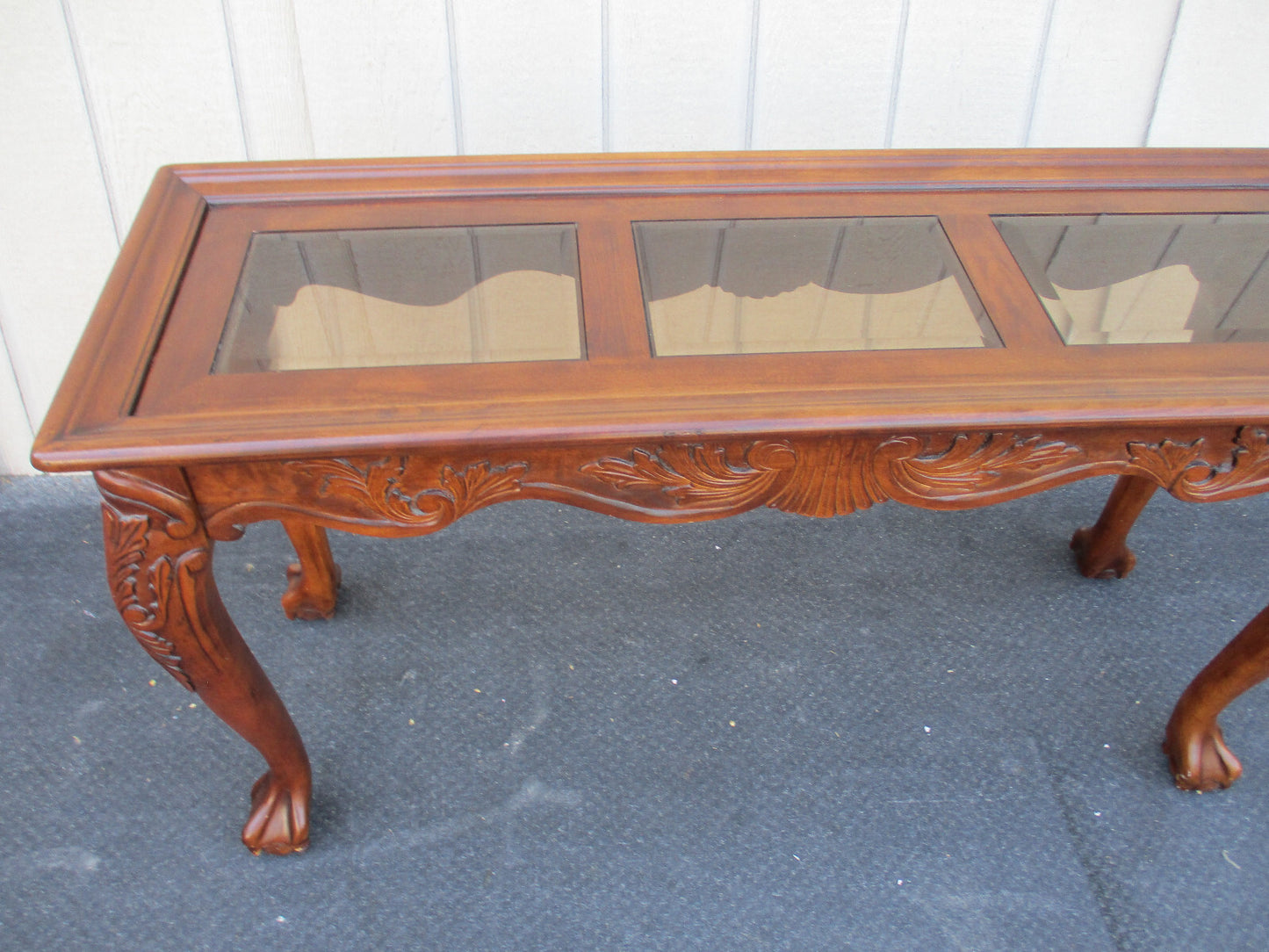 64357 Glass Top Console Hall Table Sideboard