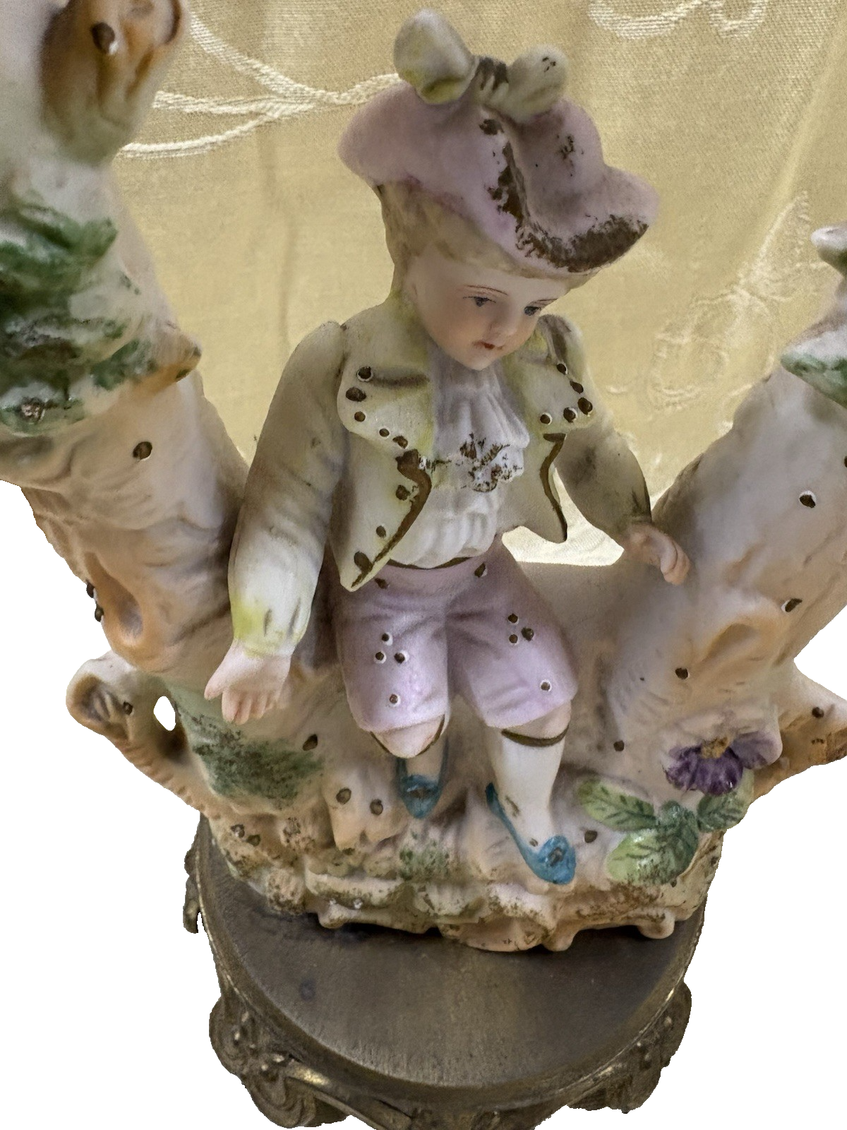 COL 01:       Pair Bisque Candelabra Figures