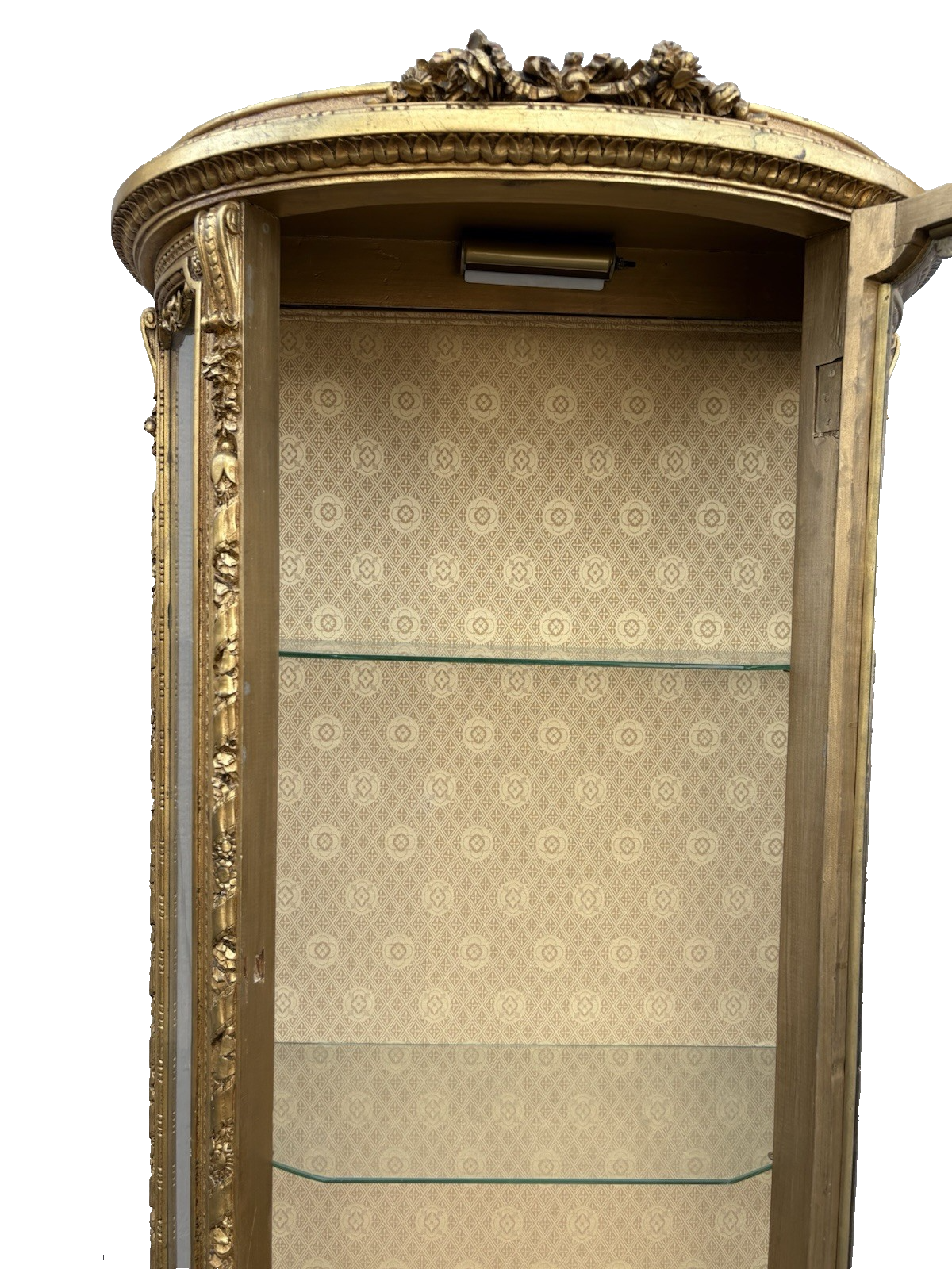 67024 Decorator Gold Bow Glass Curio Cabinet Etergie