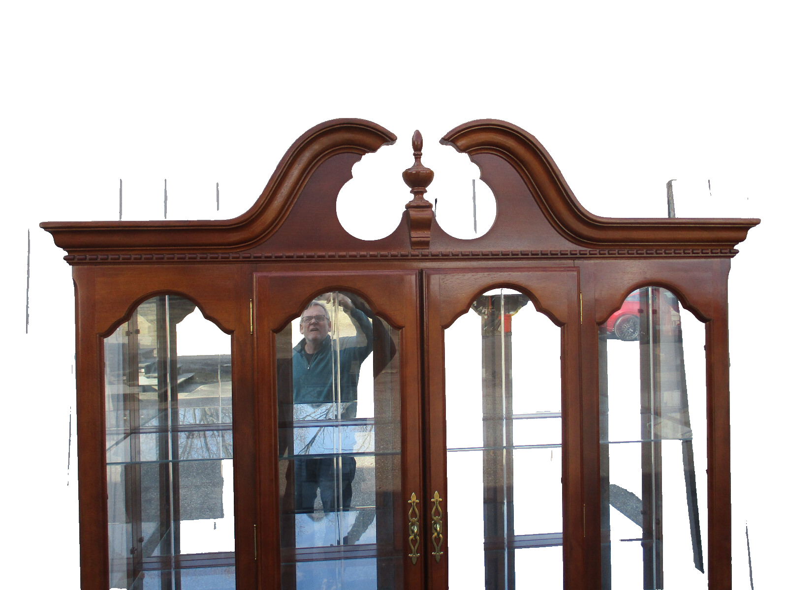 62968  Mahogany 2 pc. Curio China Cabinet
