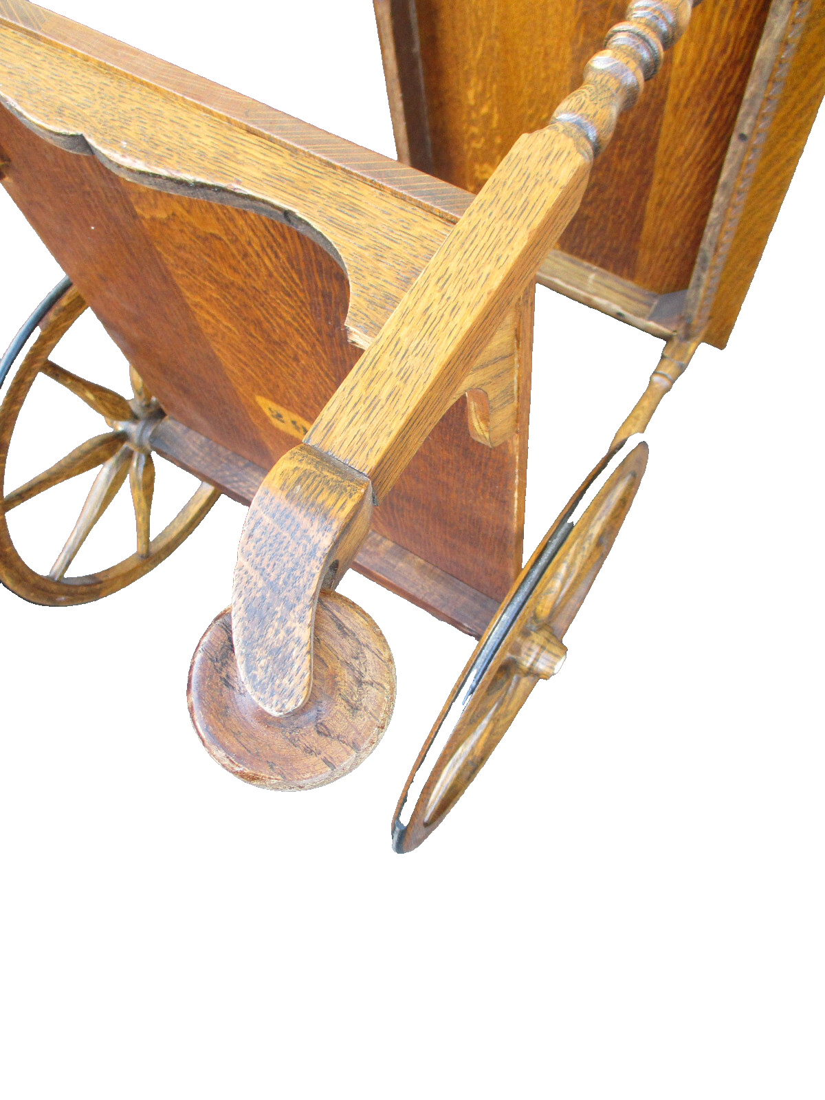 63826 Antique Oak Tea Cart Bar Cart Server w / Removable Tray