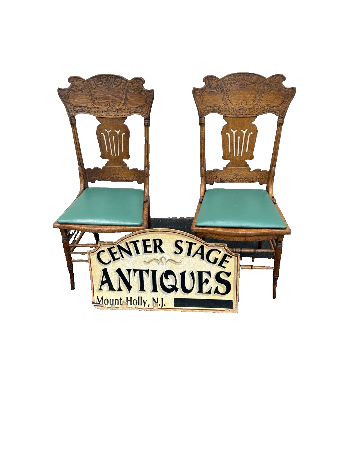 66722 Pair Antique Larkin Furniture Oak Dining Chair s Chairs